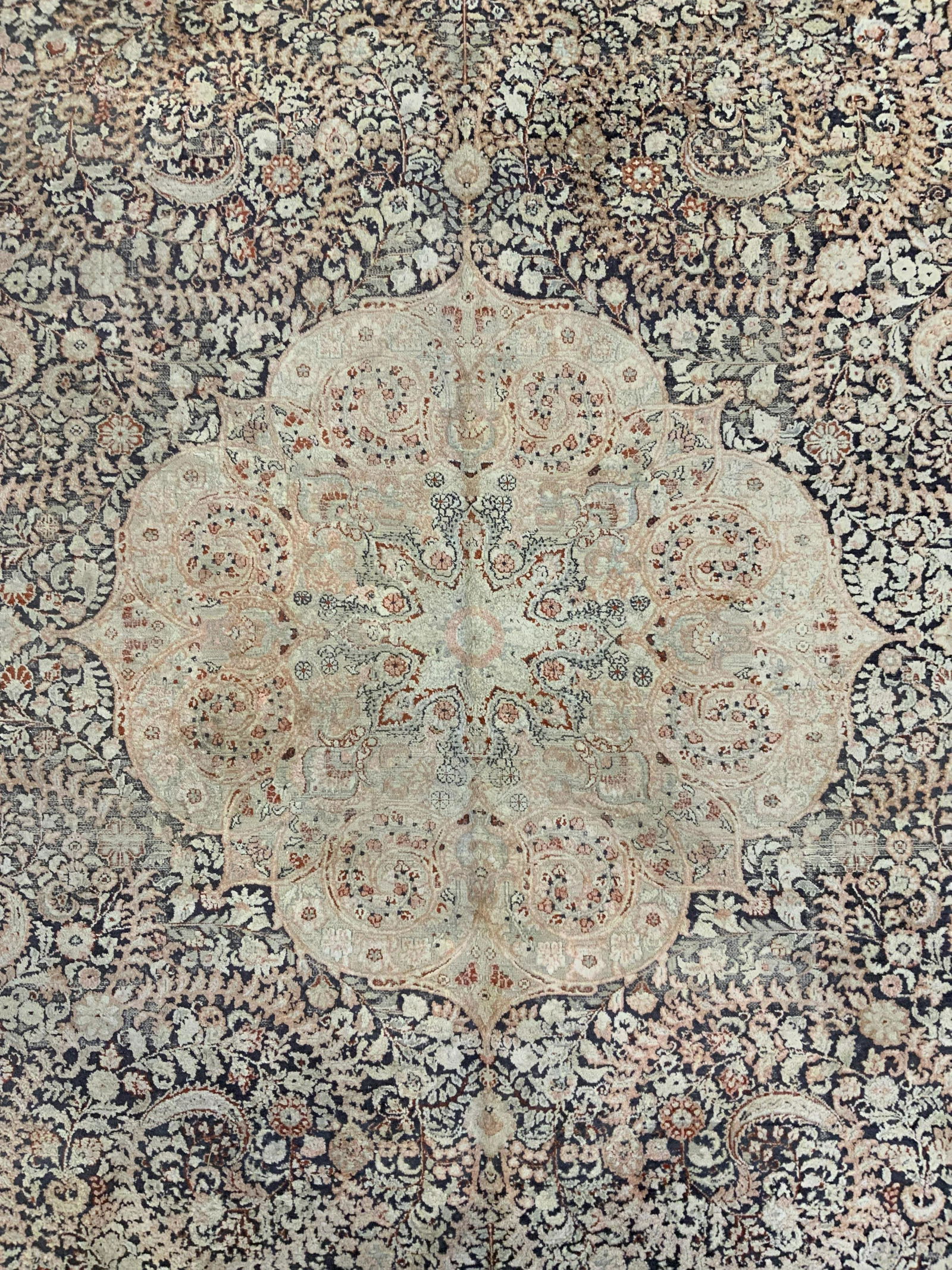 Vintage Art Nouveau Silk Carpet (1 of 10)