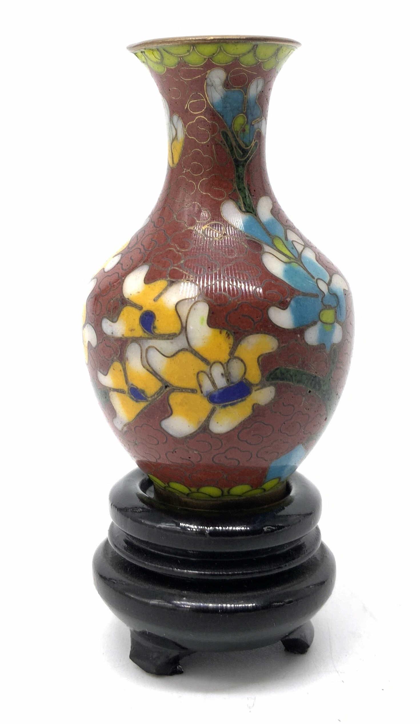 Vintage Miniature Cloisonne Enameled Vase (1 of 5)