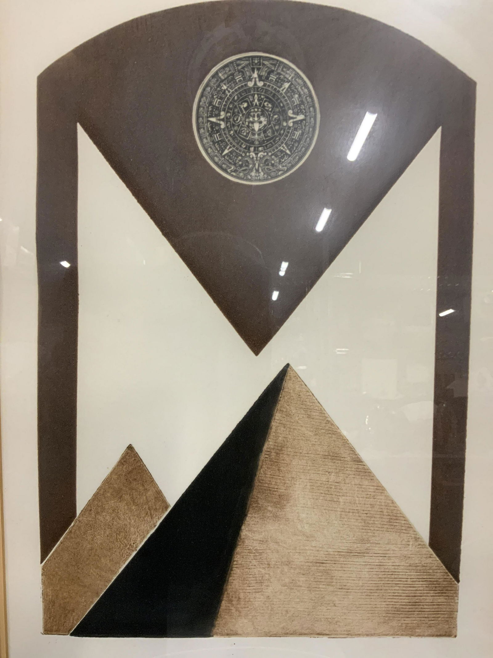 Signed Abstract Mesoamerica Silkscreen Print, AP (1 of 7)