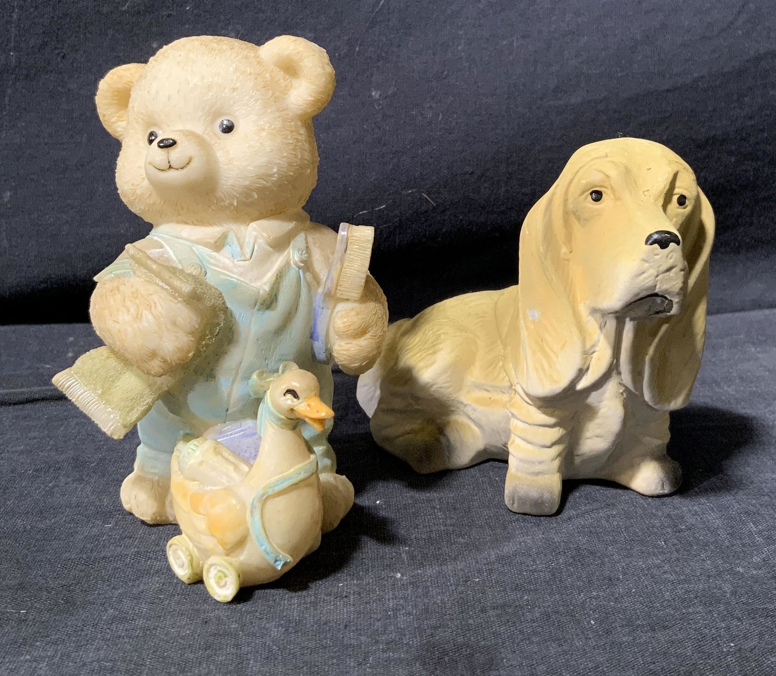 Porcelain & Resin Figurines Teddy Bear & Dog (1 of 5)