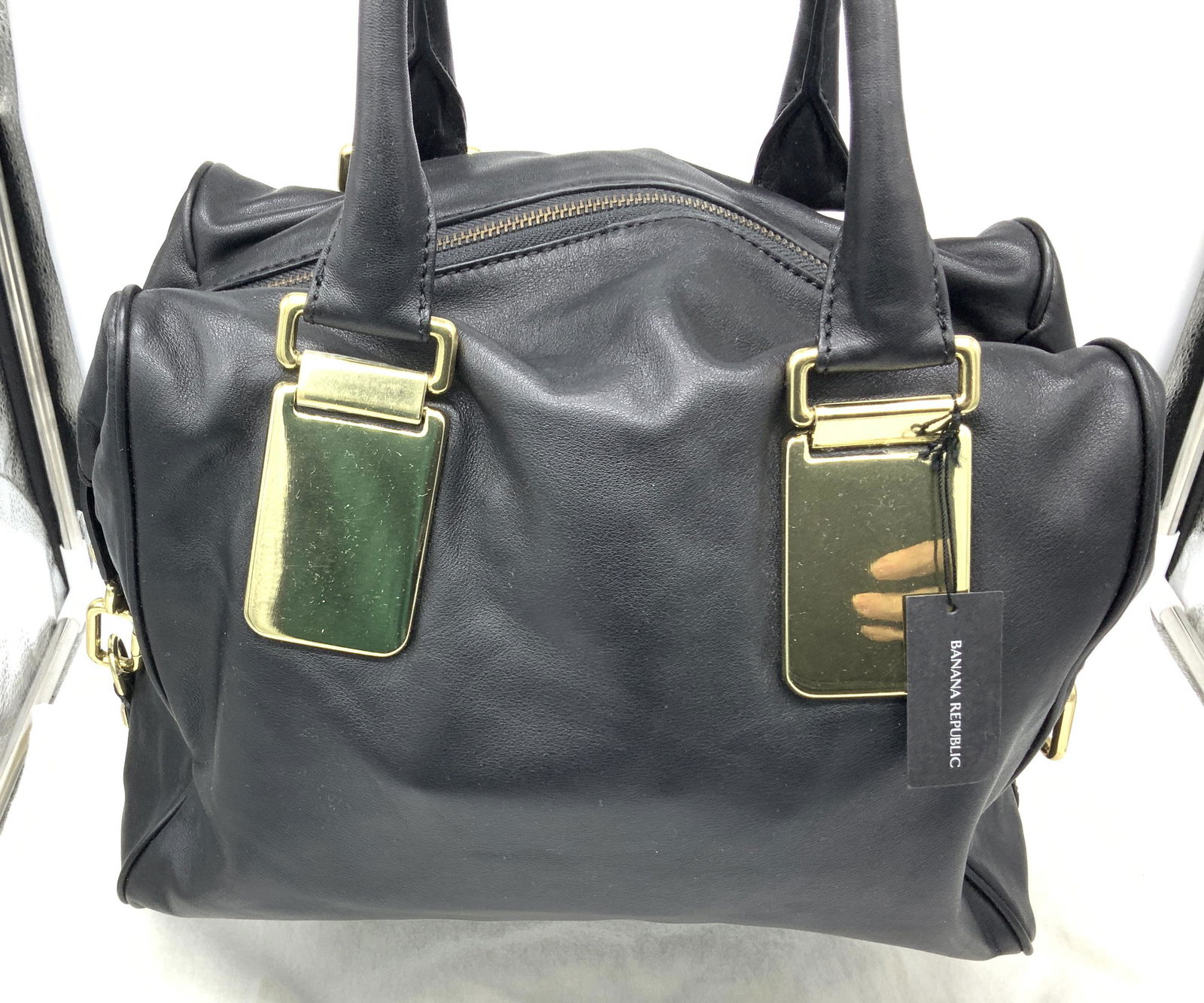 BANANA REPUBLIC Leather Satchel, NWT, Duster (1 of 10)