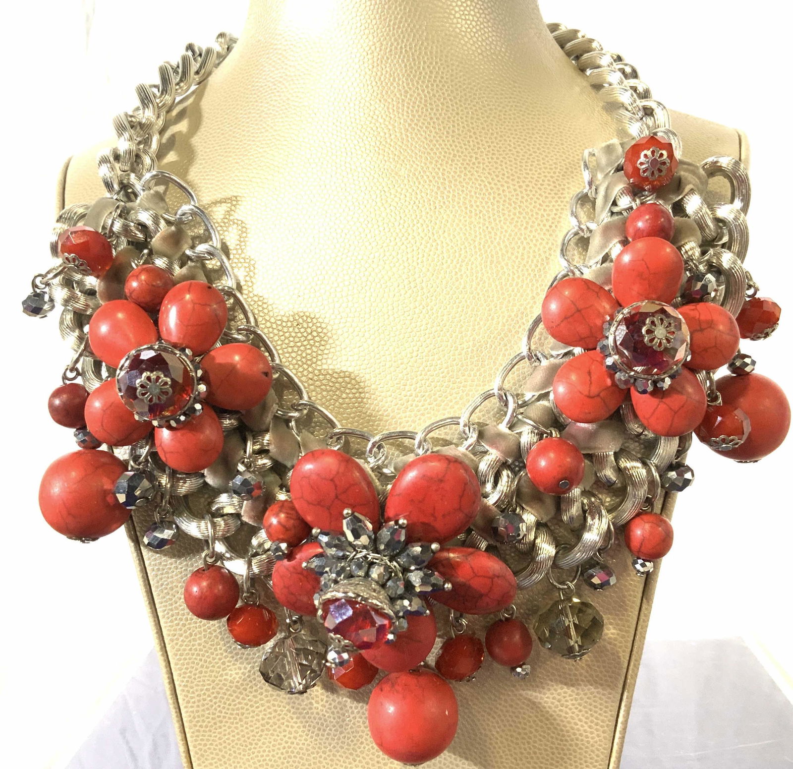 Chunky Handmade Statement Bib Necklace (1 of 6)