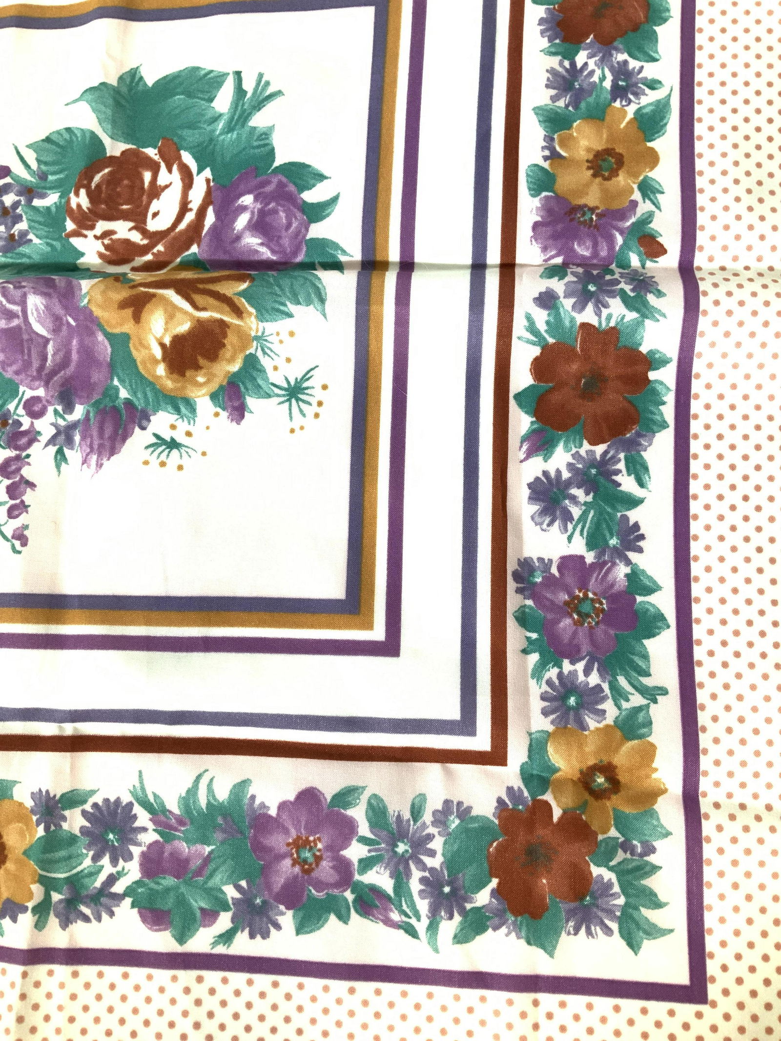 Floral & Polka Dot Square Scarf (1 of 4)