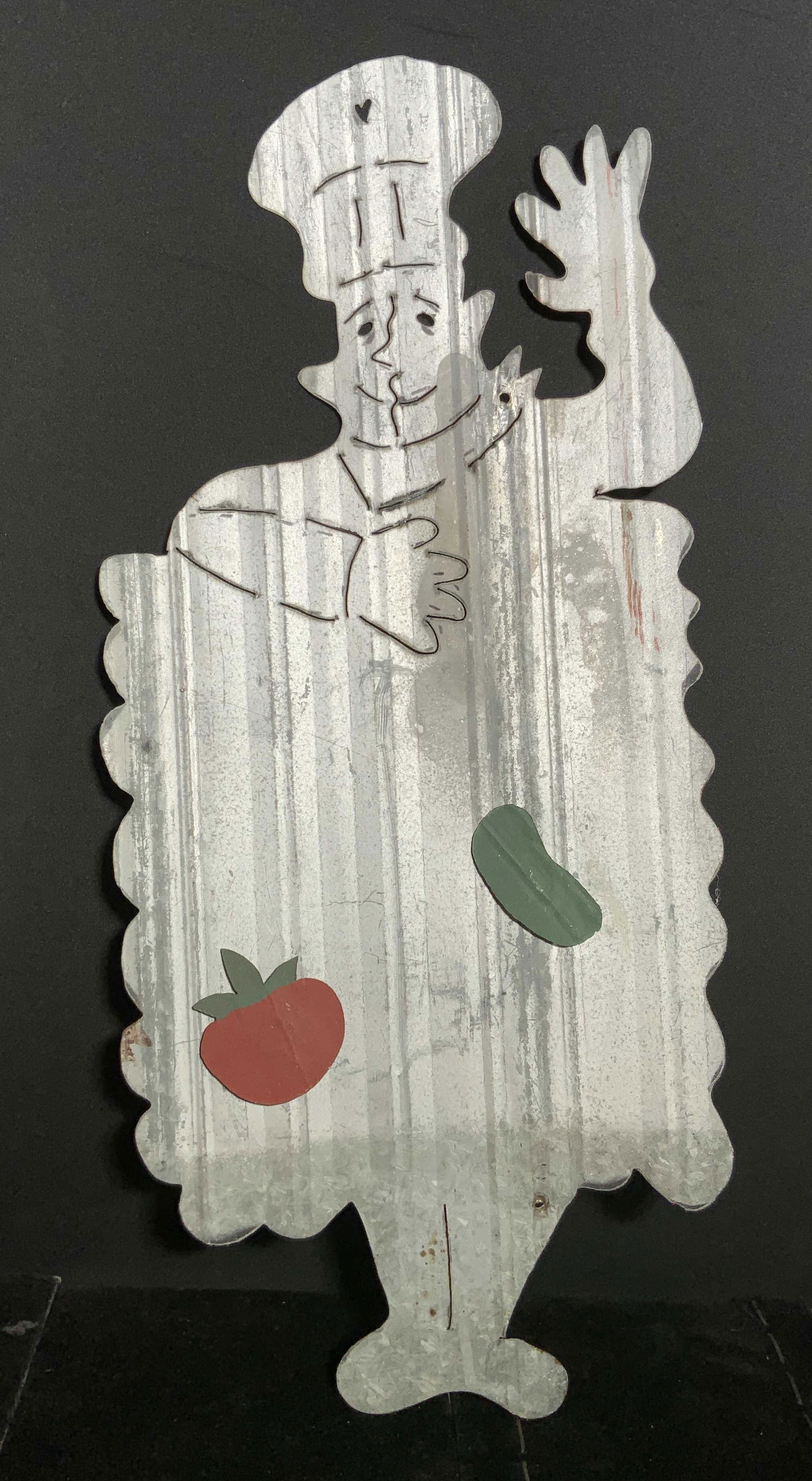 Vintage Metal Chef Wall Board W/ Vegetable Magnets (1 of 11)