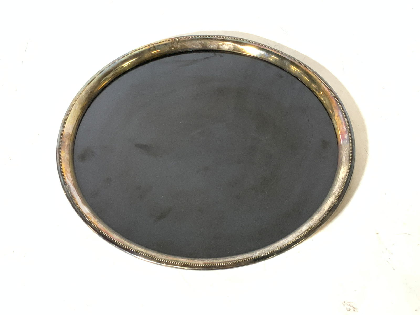 Vintage Metal Trimmed Circular Serving Platter (1 of 8)