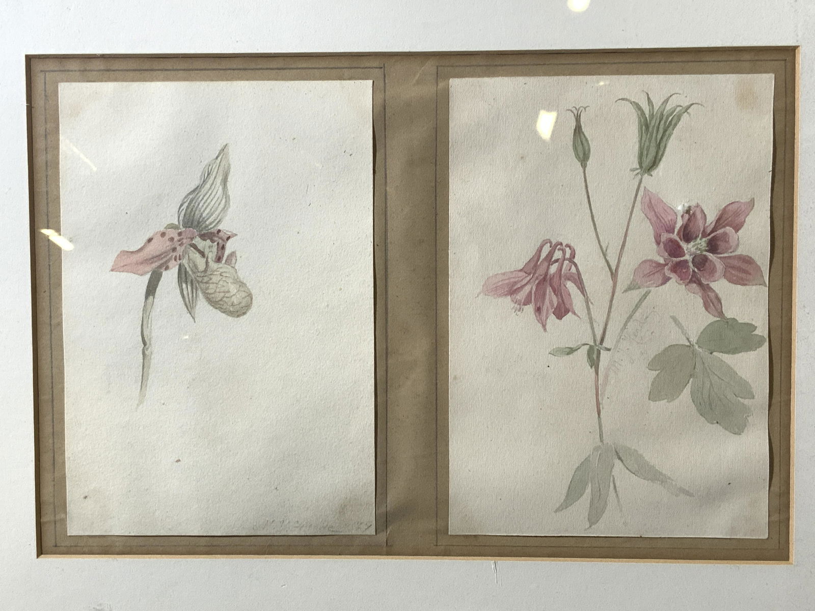 Vintage Signed Watercolor Flower Paintings (1 of 5)