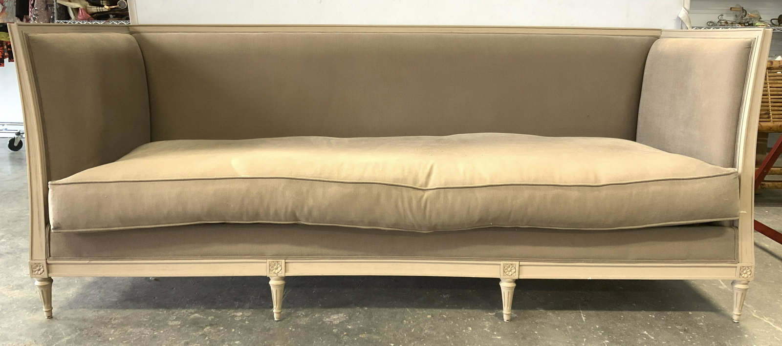 Vintage Sofa W Carved Wooden Frame (1 of 8)