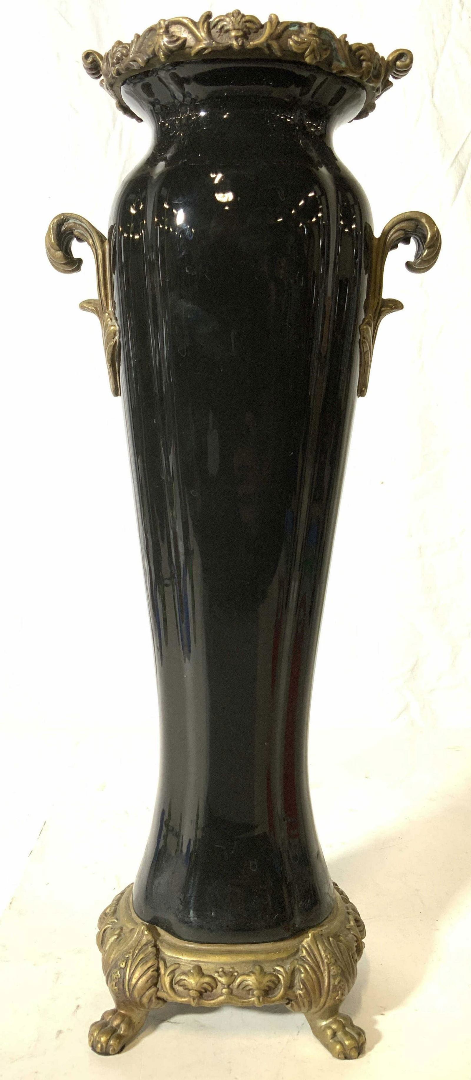 Porcelain & Brass Footed Candlestick (1 of 10)