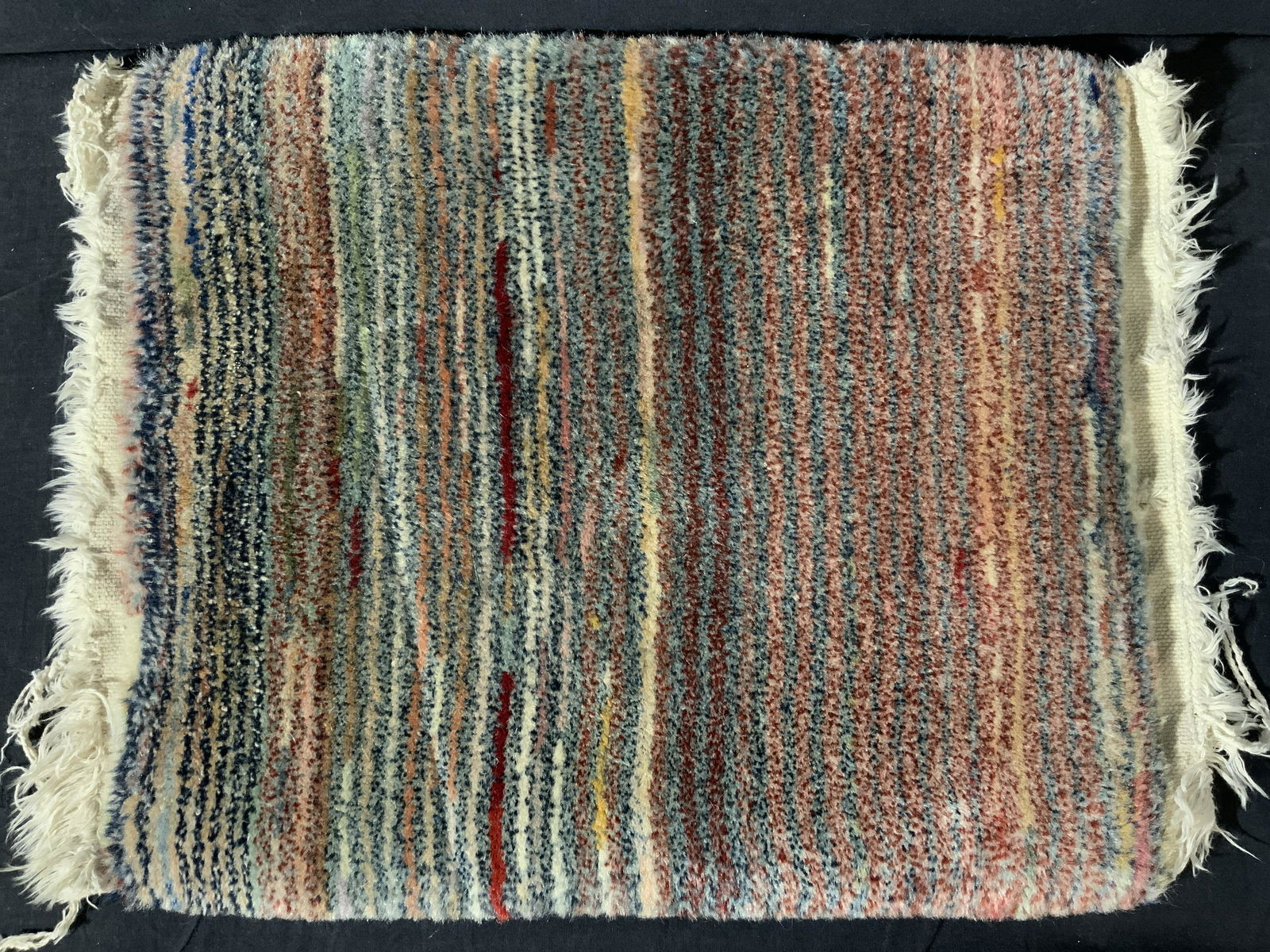 Multicolored Area Carpet With Fringe (1 of 5)