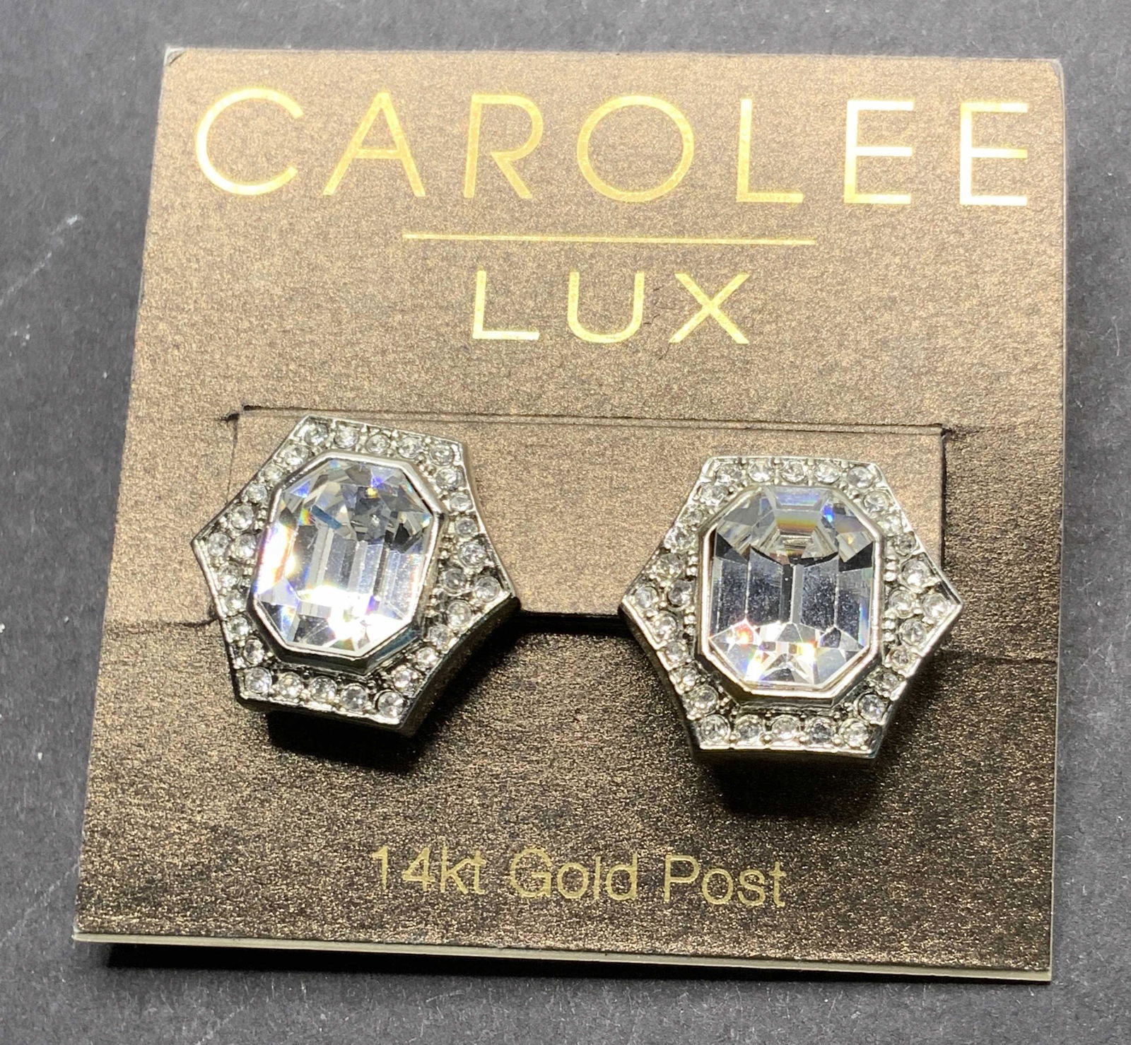 CAROLEE LUXE 14K Gold Post Crystal Earrings NWT (1 of 12)