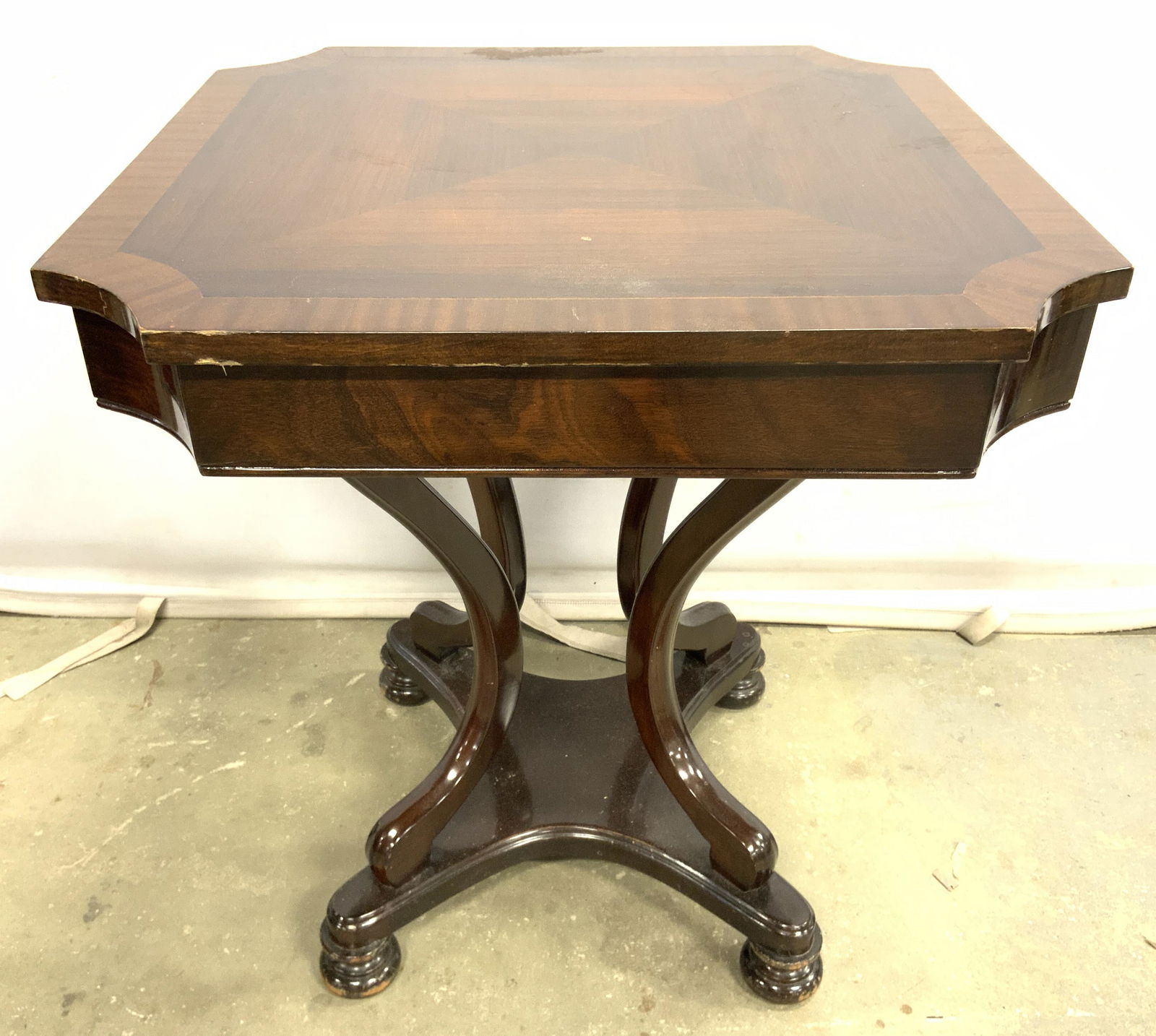 Vintage Footed Carved Wooden Side Table (1 of 9)