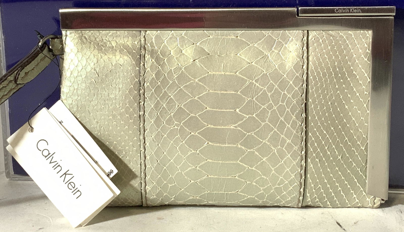 NWT Calvin Klein Python Leather Wrist Clutch (1 of 9)