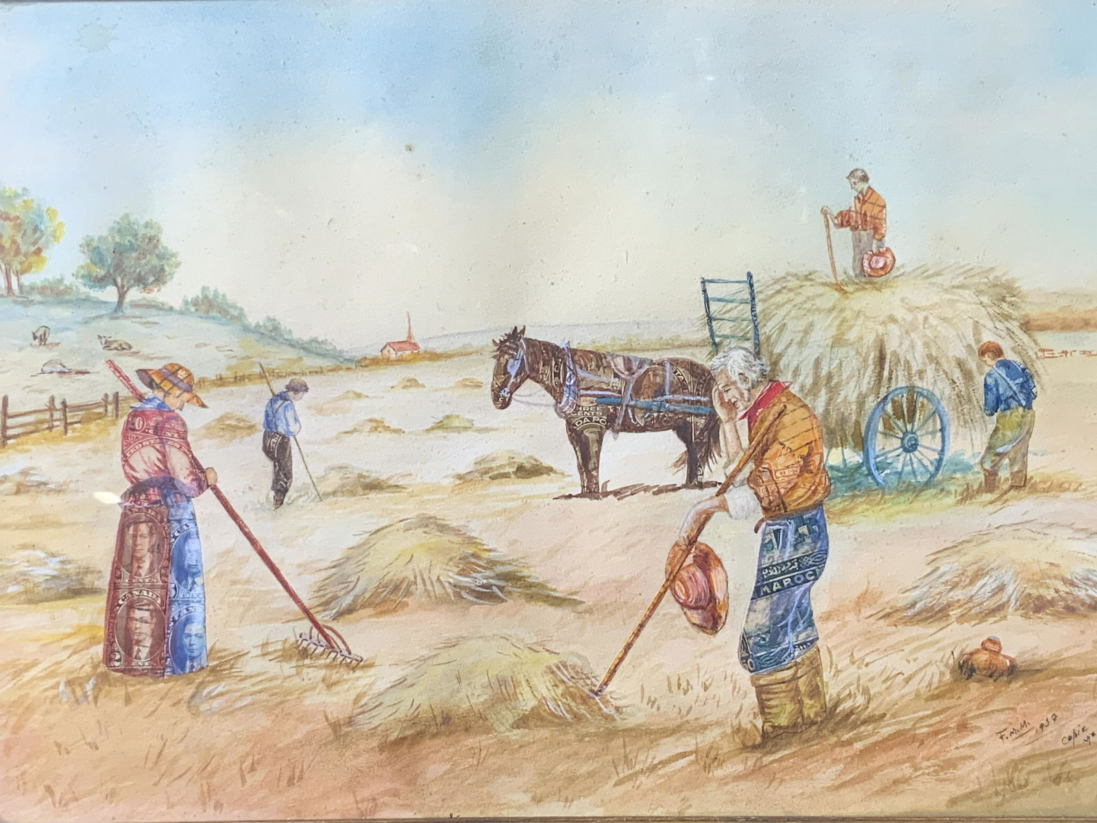 Watercolor & Print Collage Artwork (1 of 7)