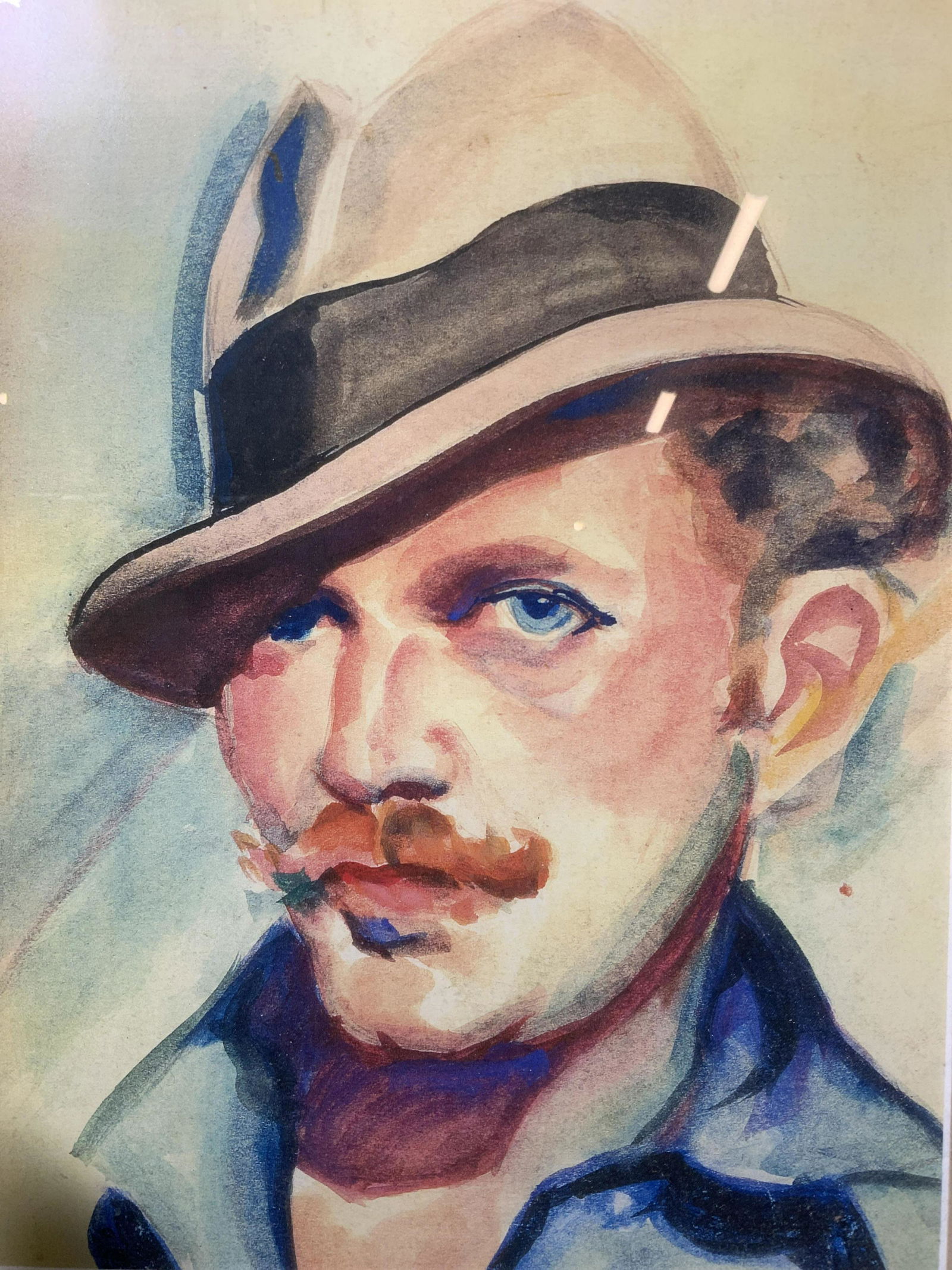 Fauvist Portrait of Man With Fedora Lithograph (1 of 8)