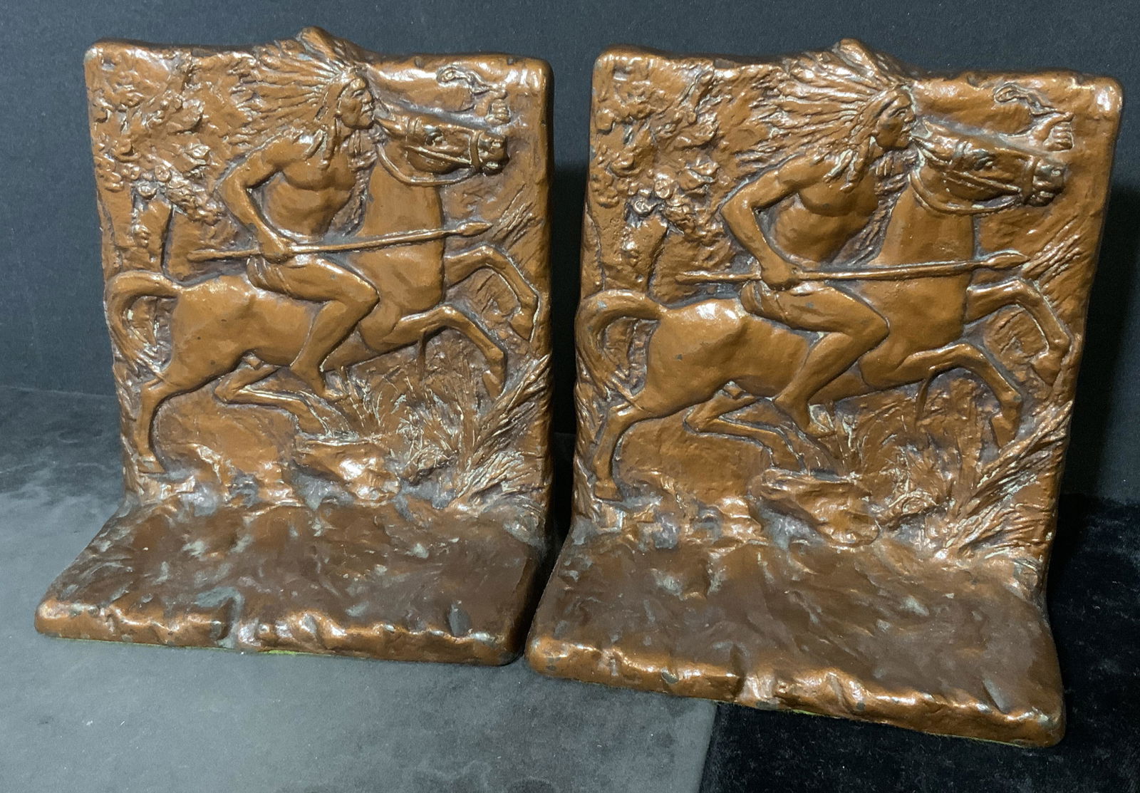 Pair Native Metal American Bookends (1 of 6)