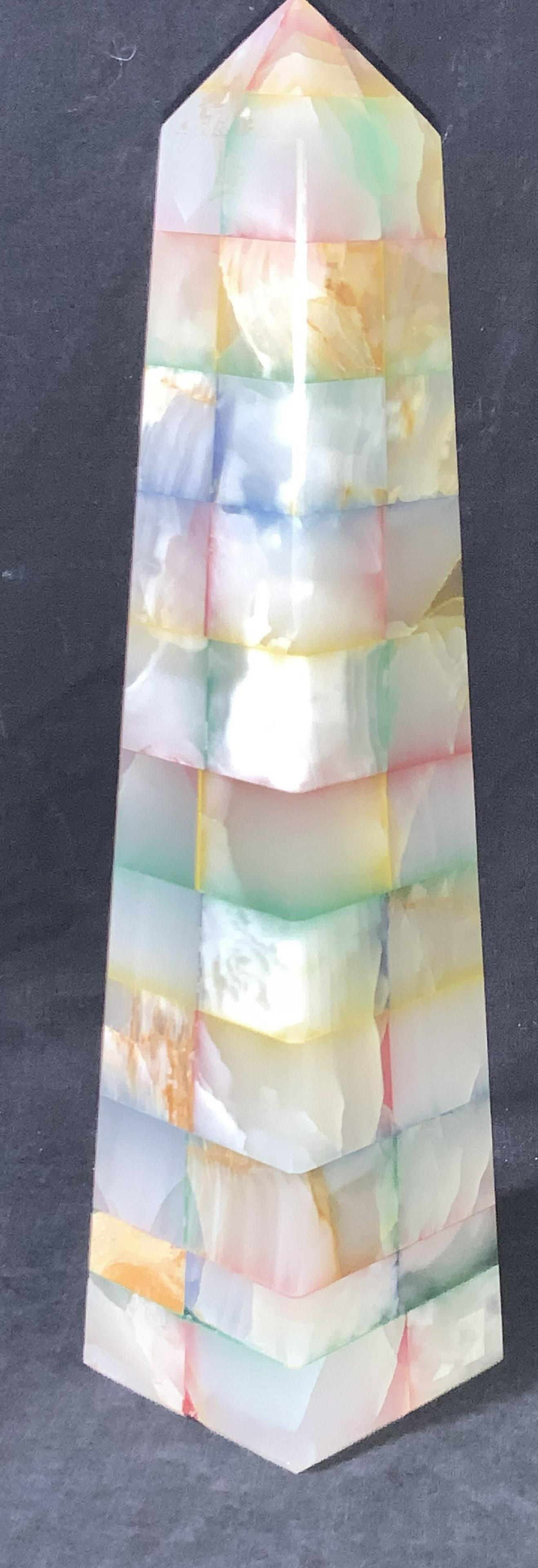 Dyed Natural Stone Obelisk Statuette (1 of 6)