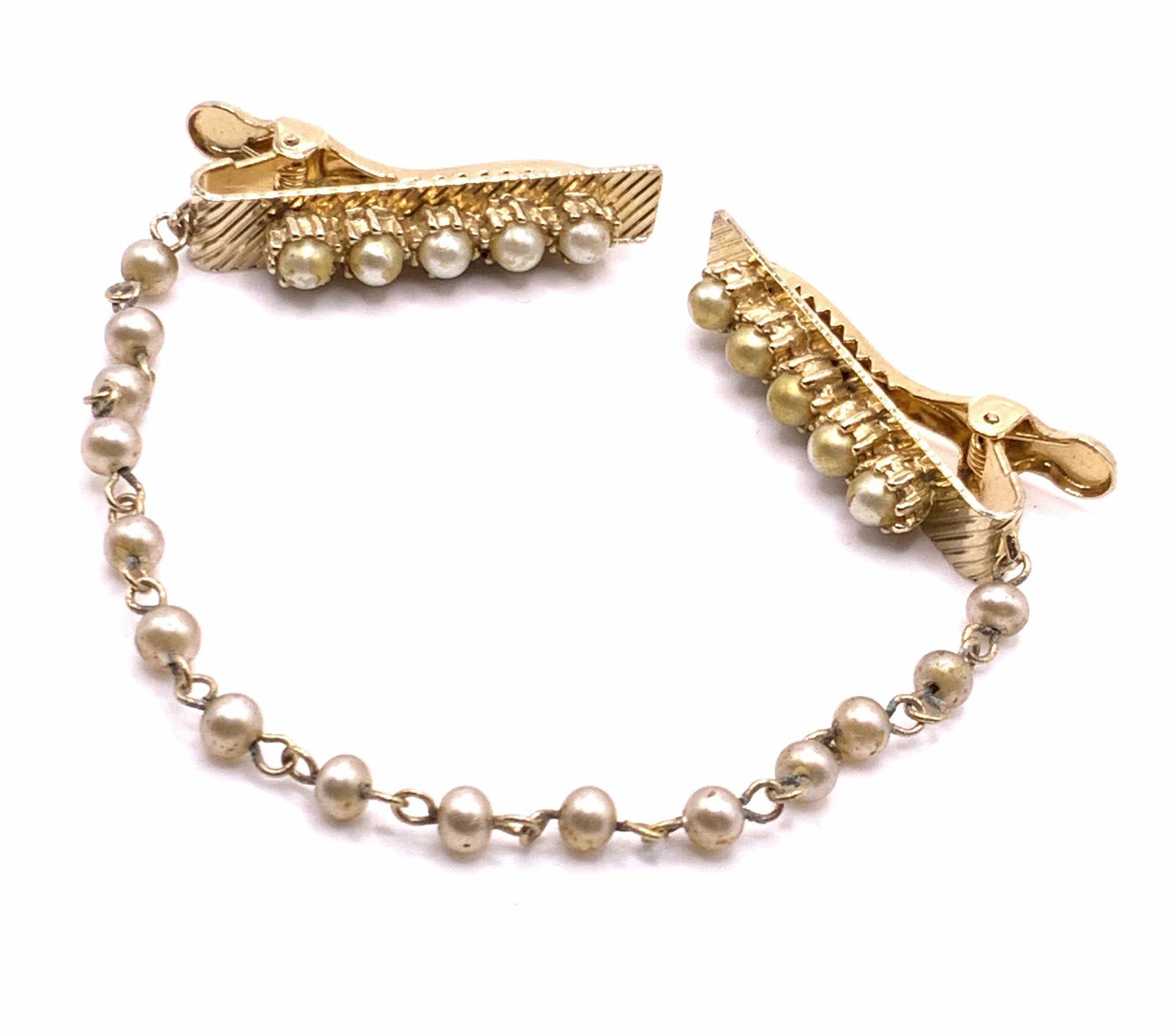 Vintage Pearlescent Bead Sweater Clip, Jewelry (1 of 9)