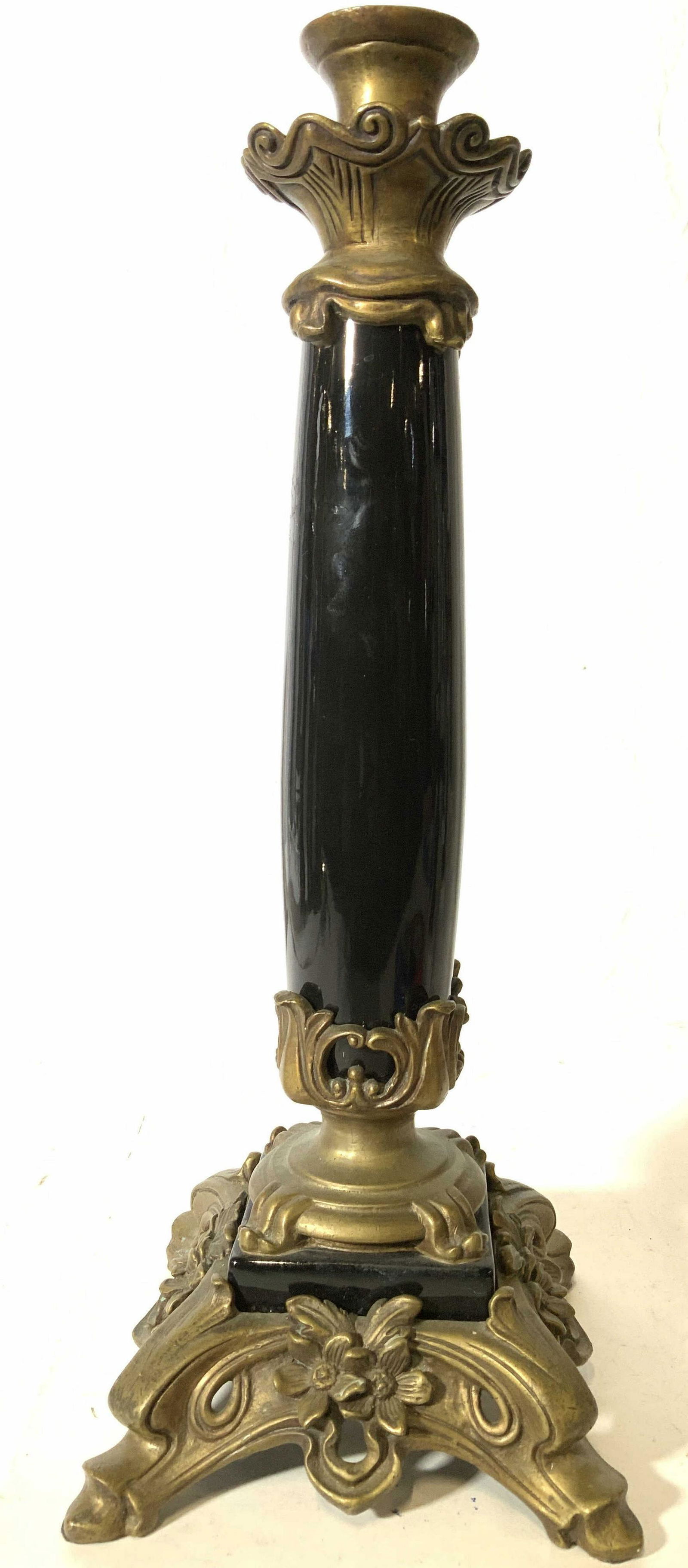 Porcelain & Brass Footed Candlestick (1 of 7)