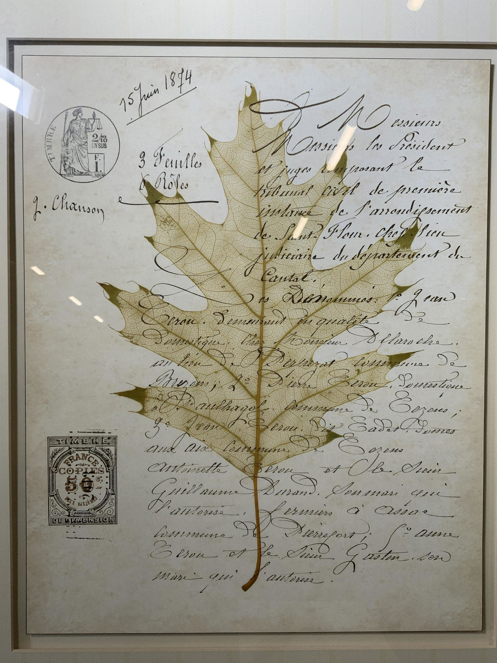 Framed BOOKER MOREY Leaf Lithograph with Scripture (1 of 9)