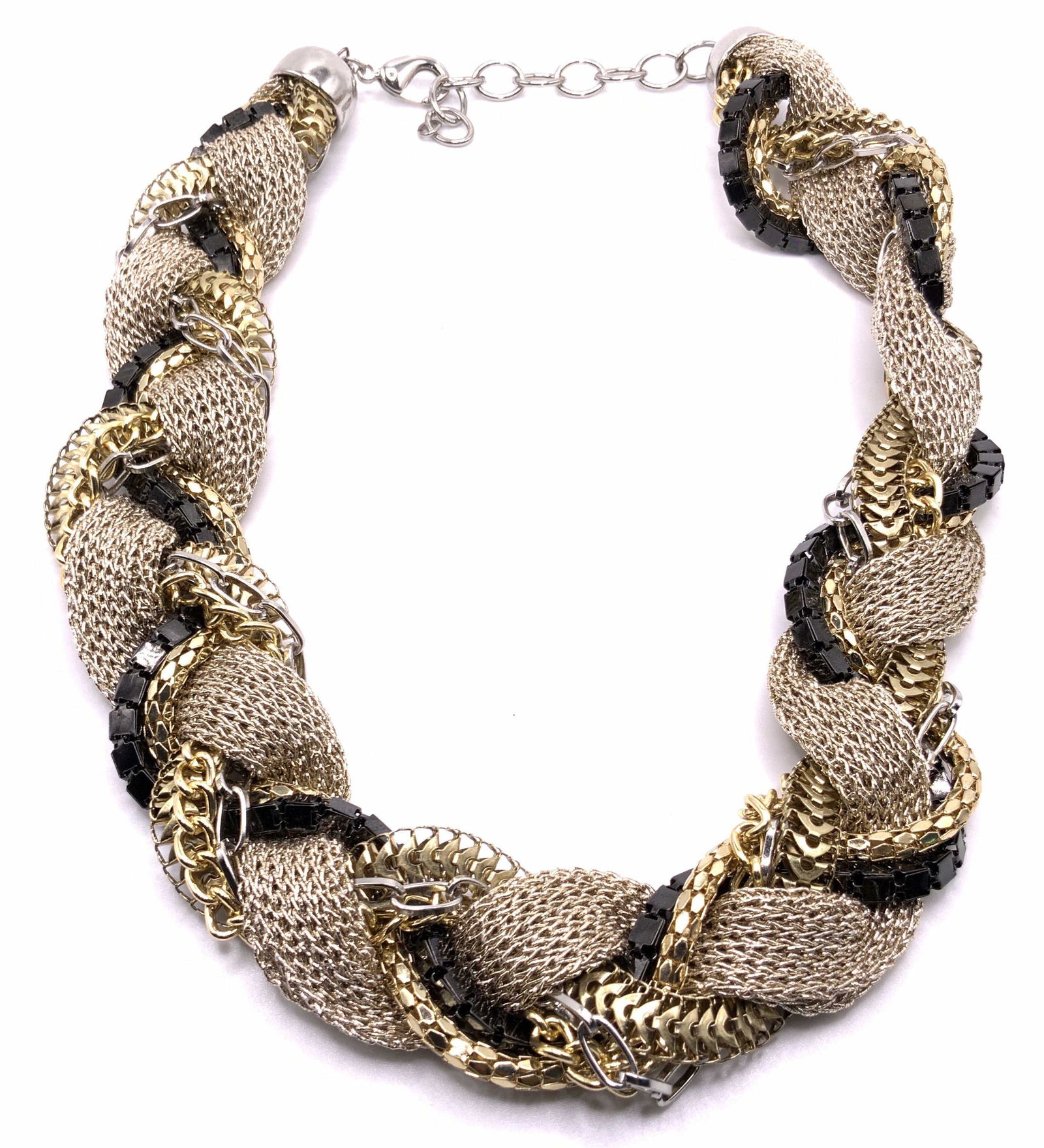 EXPRESS Chunky Braided Multi Chain Necklace (1 of 8)