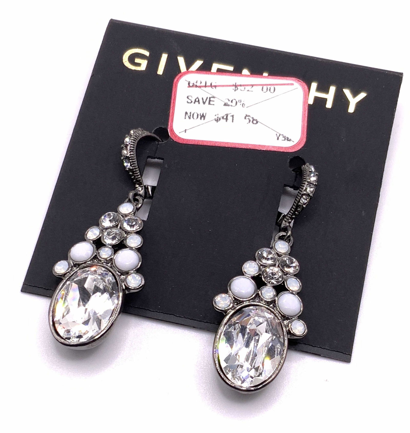 GIVENCHY NWT Crystal Drop Earrings, Jewelry (1 of 9)