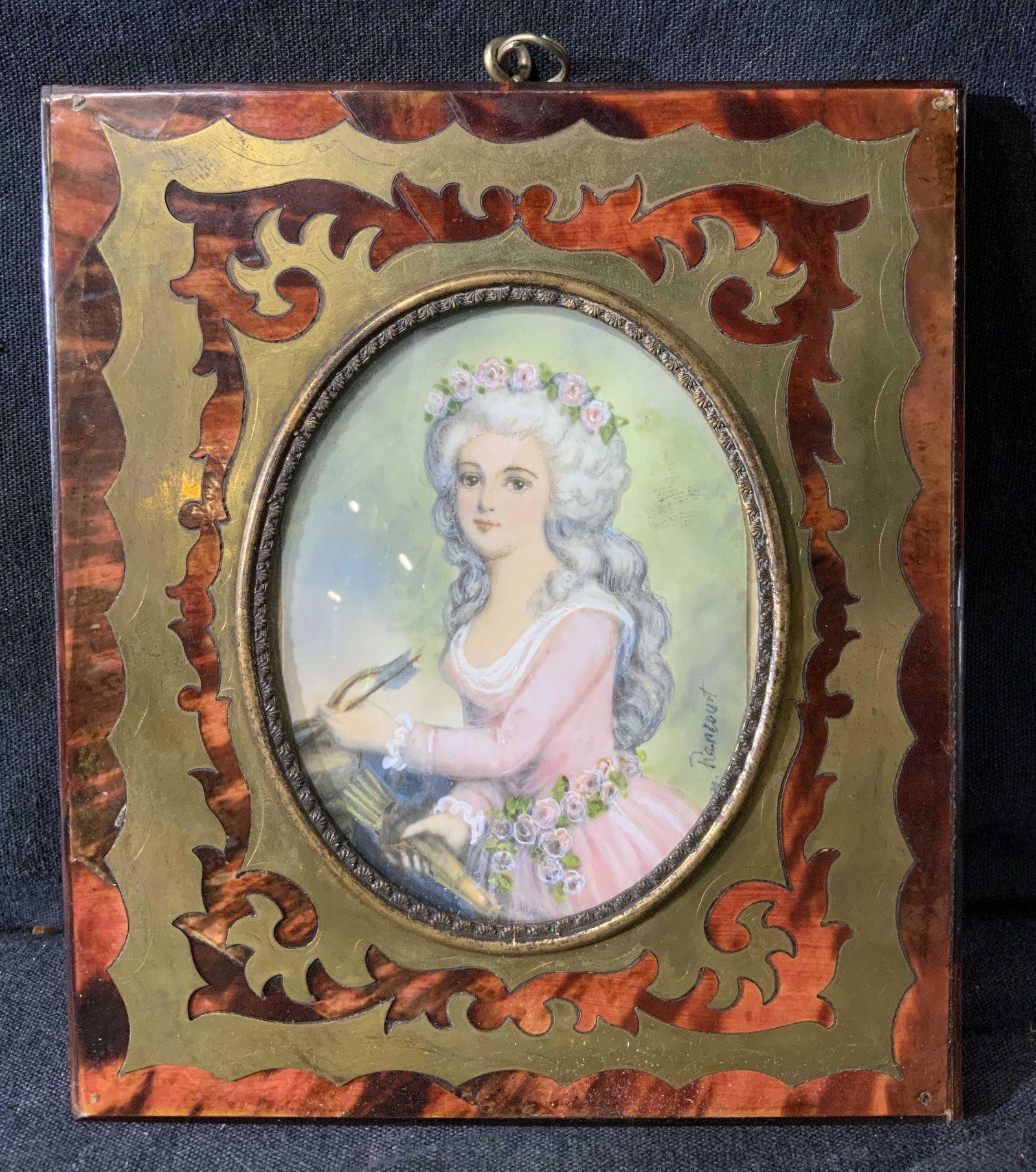 Rencourt Signed Oval Miniature Portrait (1 of 7)