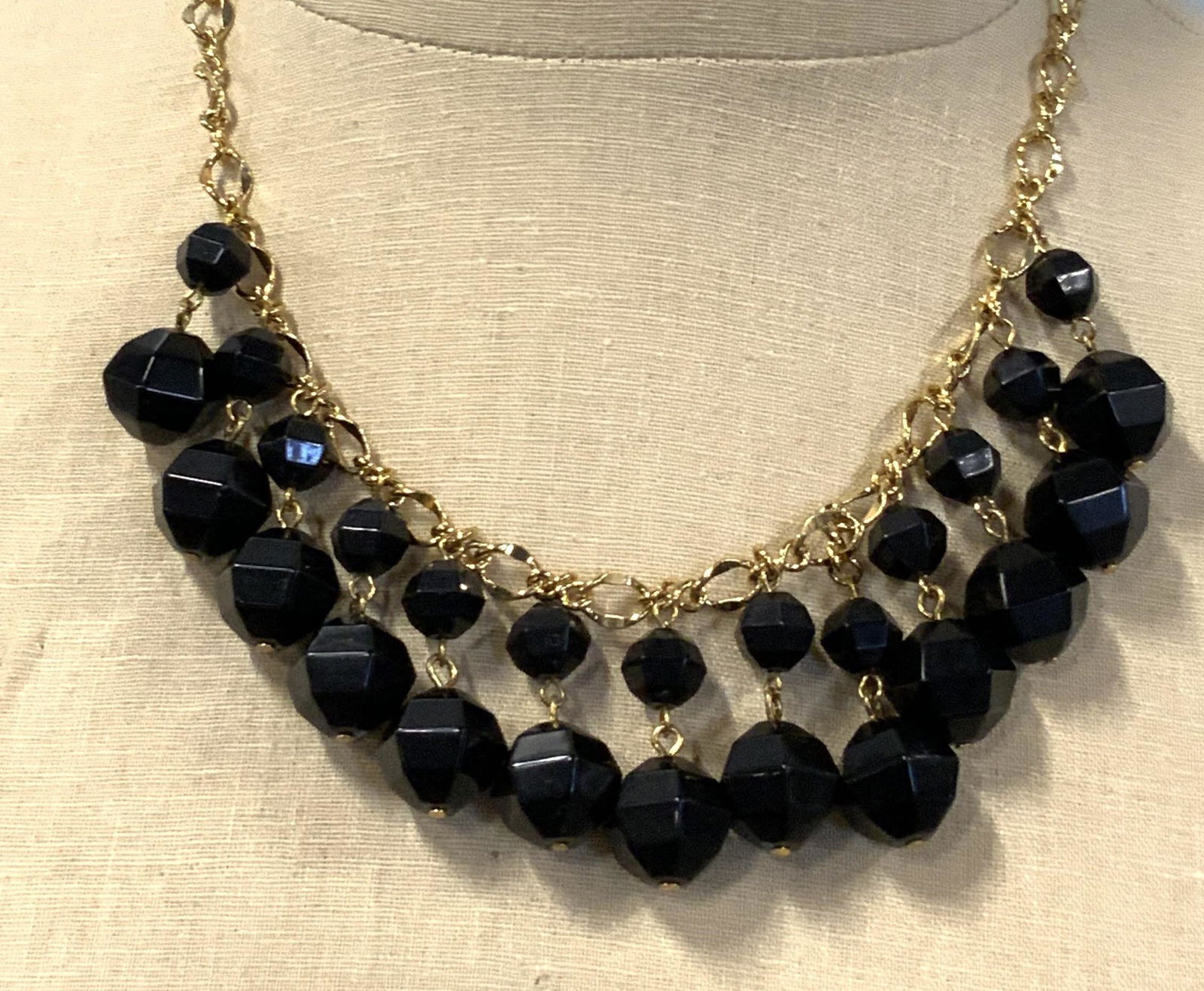 KATE SPADE NWT Faceted Black Beaded Chain Necklace (1 of 11)