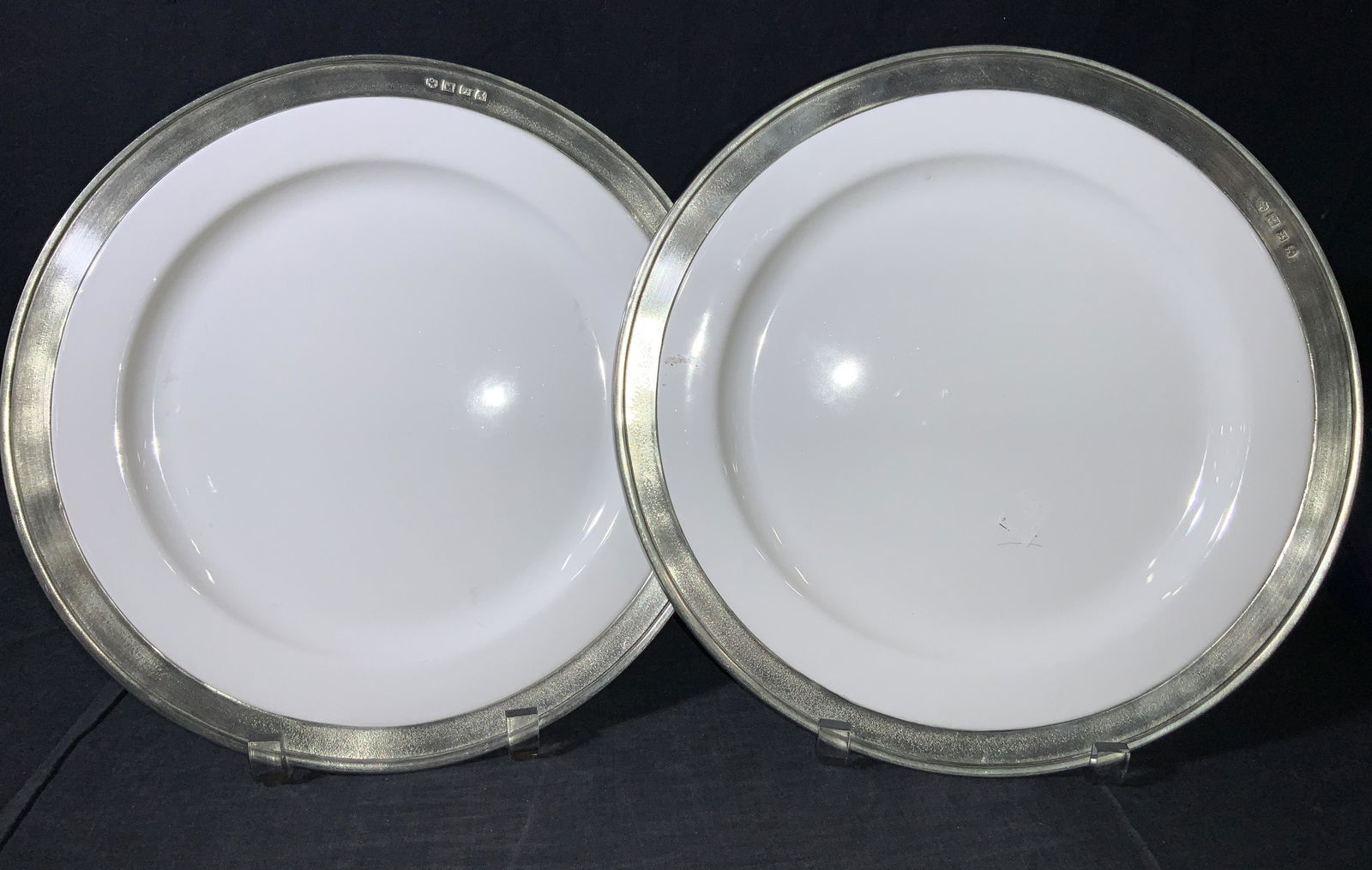 COSI TABELLINI Ceramic Pewter Charger Plate Italy (1 of 6)