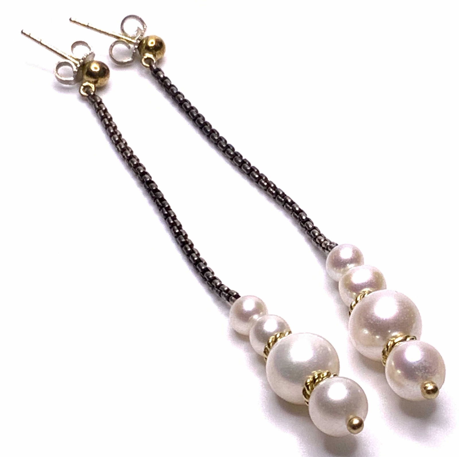 Vintage Pearlescent Dangle Drop Earrings, Jewelry (1 of 9)