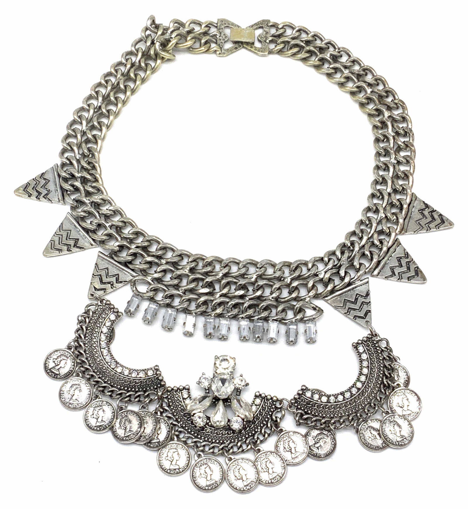 Vintage Chunky Statement Coin Motif Necklace (1 of 10)