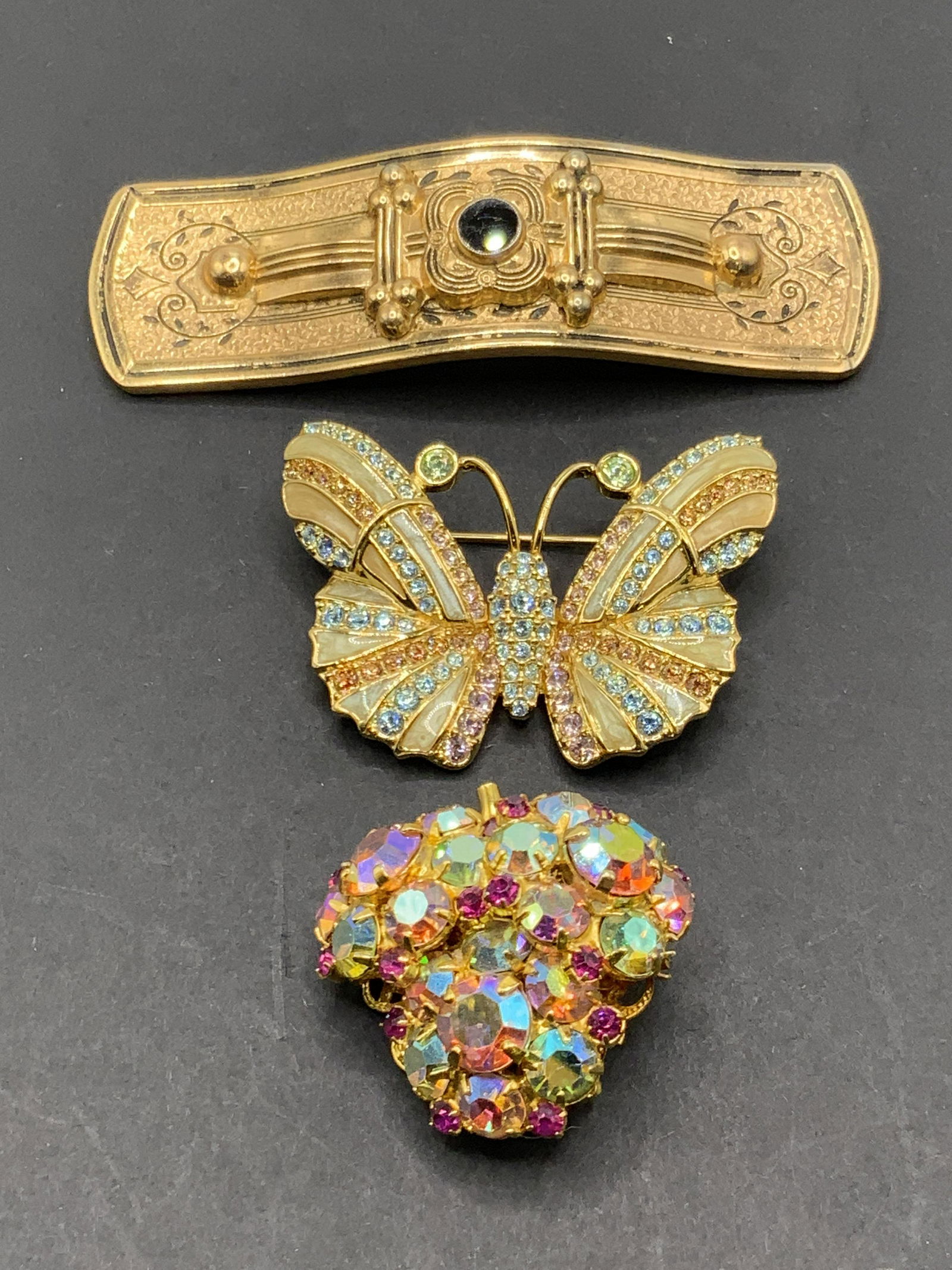 3 Vtg Sculptural Crystal Brooches, SWAROVSKI &More (1 of 12)