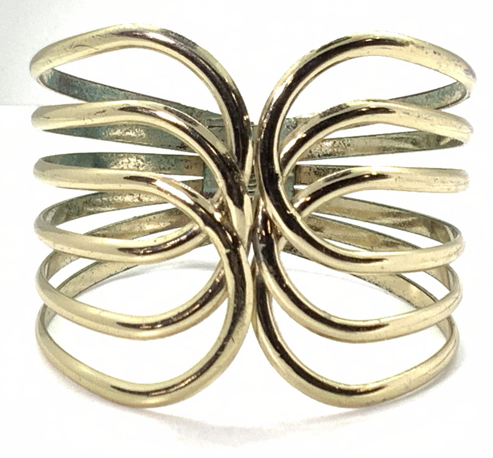 Vintage Gold Toned Metal Hinged Bangle (1 of 6)