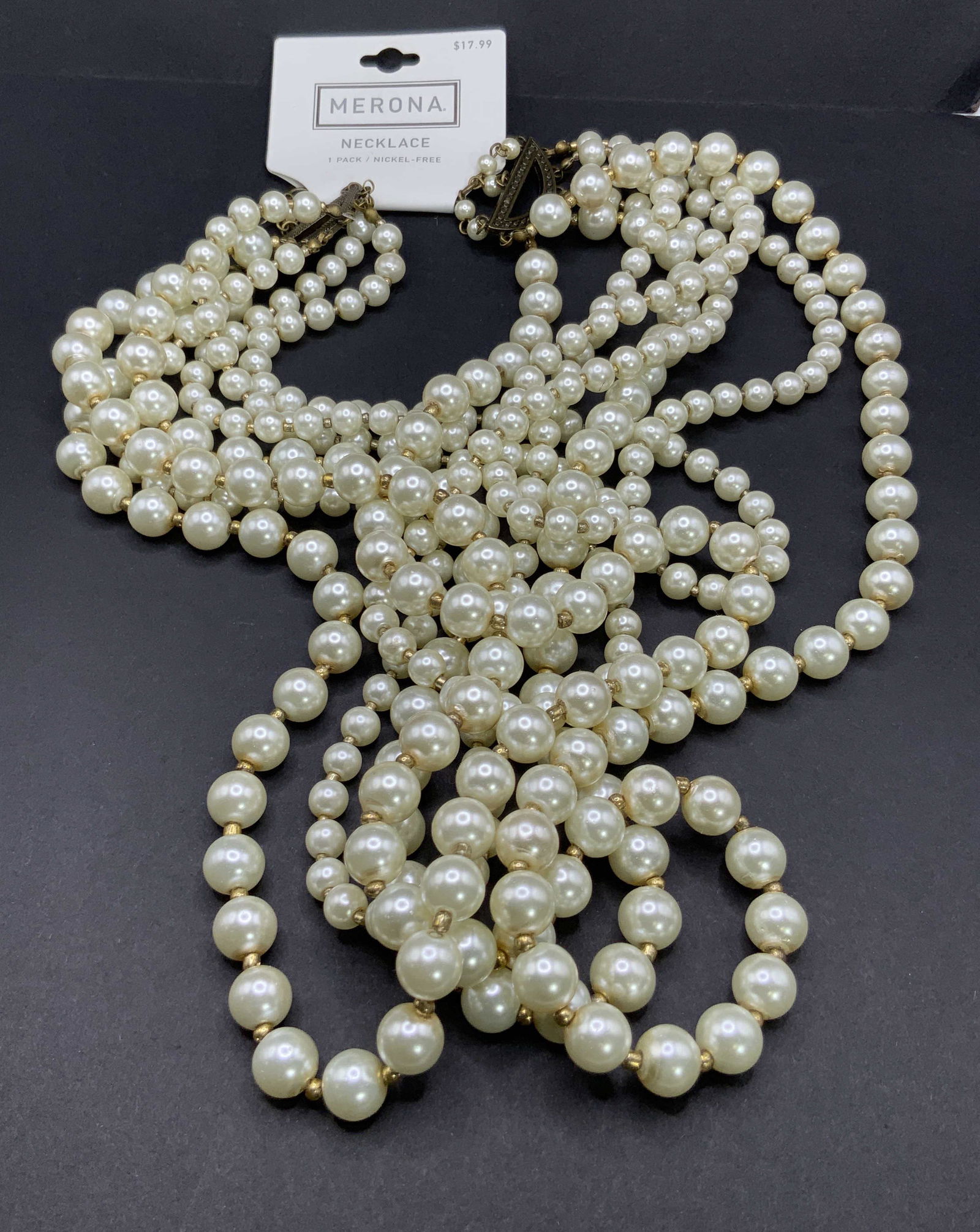 MERONA NWT Multi Chain Pearlescent Necklace (1 of 9)