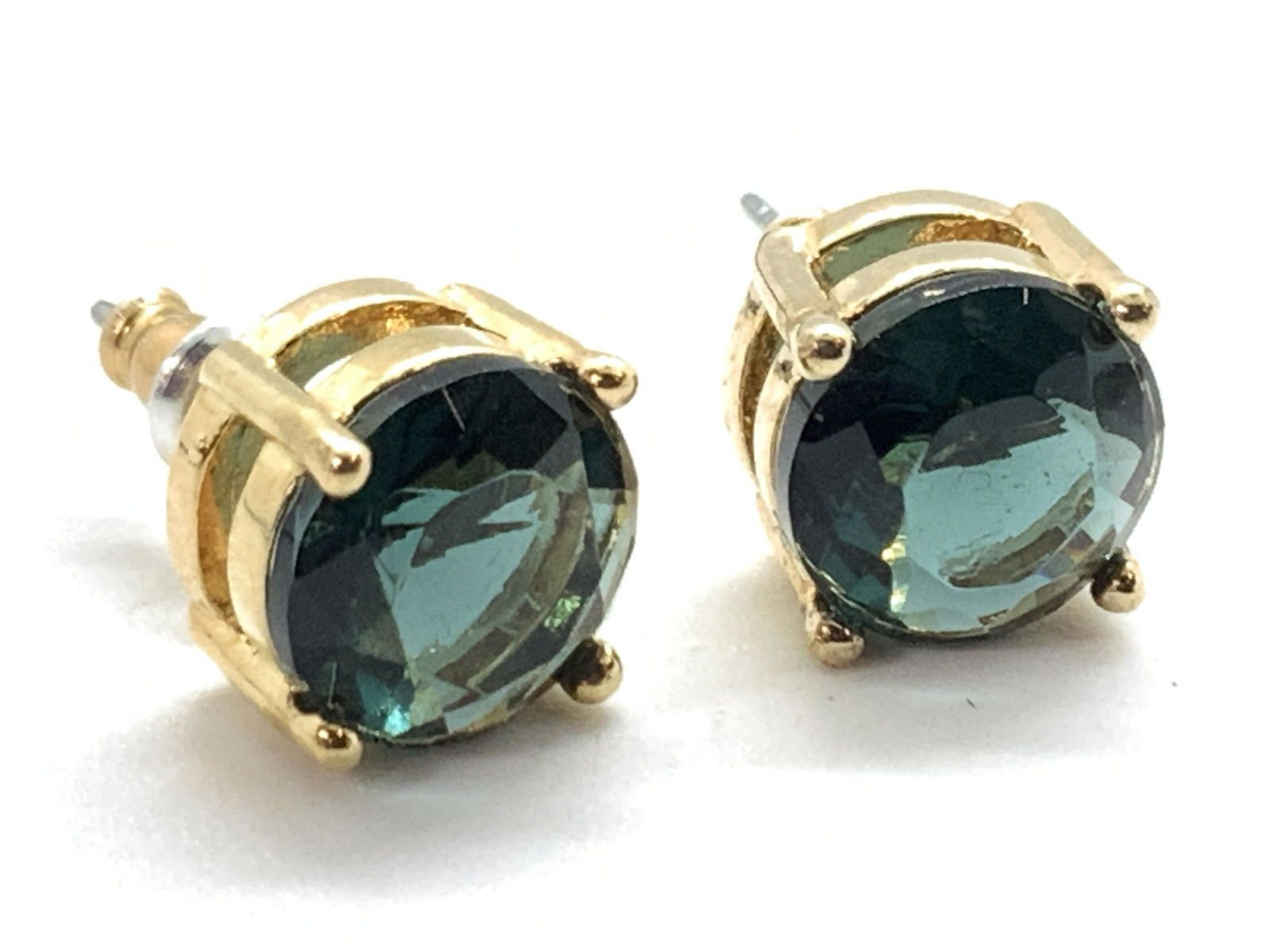 ANN TAYLOR London Blue Crystal & Gold Tn Earrings (1 of 5)