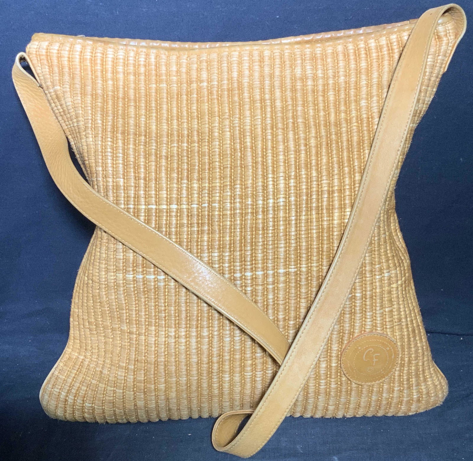 CARLOS FALCHI Straw and Leather Tote bag (1 of 7)