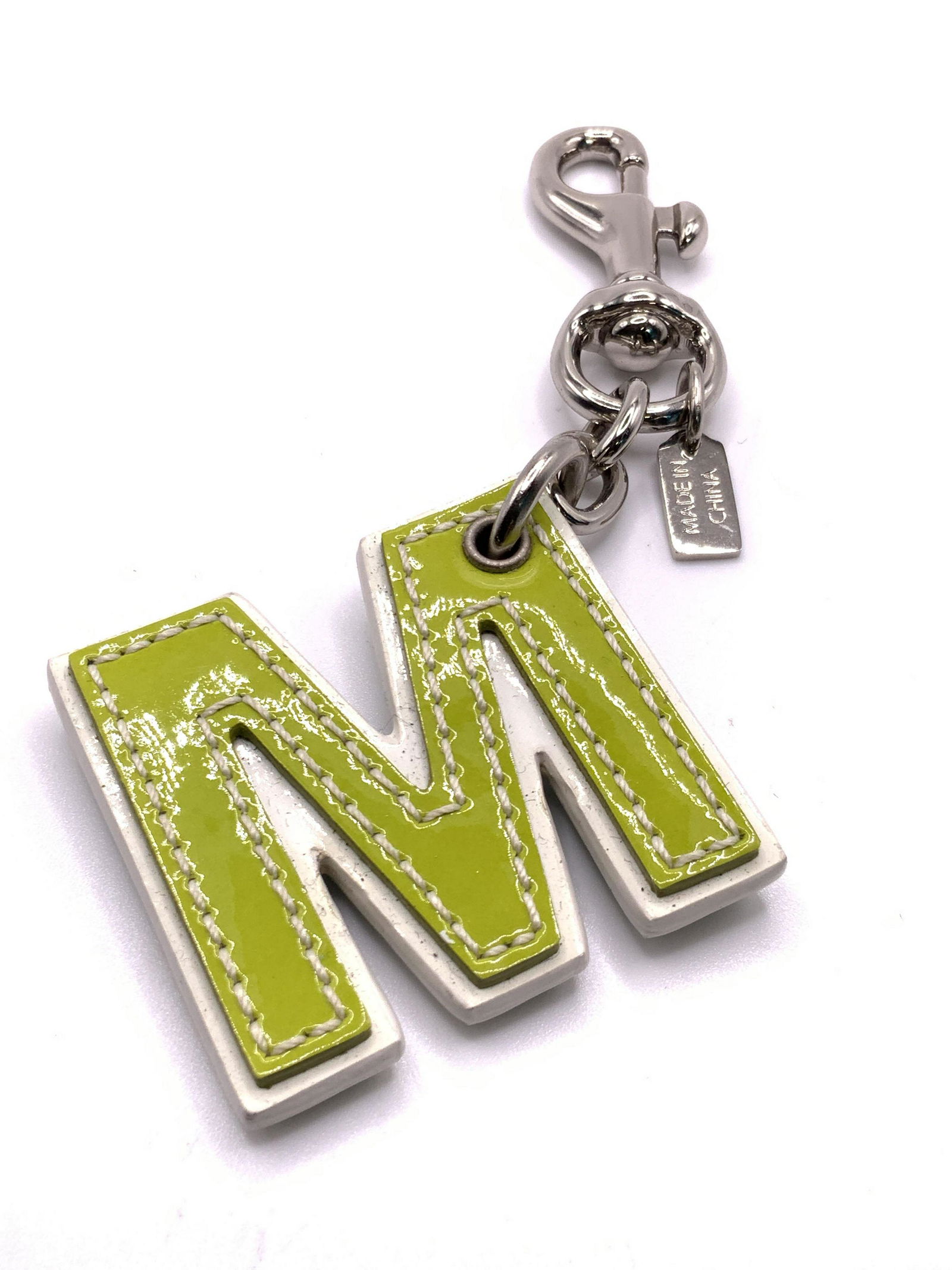 COACH Green Patent Leather M Charm / Keychain (1 of 7)