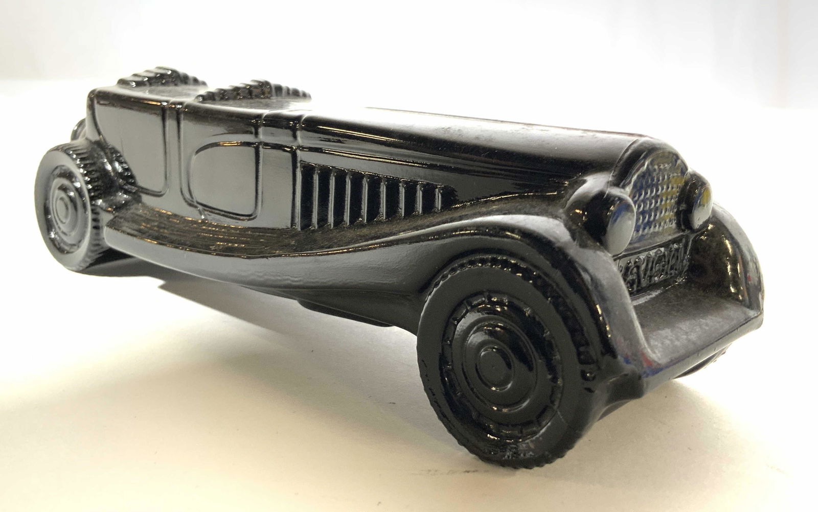 Collectible porcelain Black Roadster Auto Bottle (1 of 8)