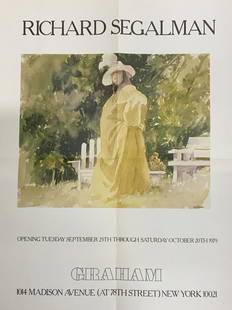 RICHARD SEGALMAN EXHIBITION Poster: RICHARD SEGALMAN EXHIBITION Poster, inscriptions read RICHARD SEGALMAN… GRAHAM GALLERY… OPENING TUESDAY SEPTEMBER 25TH THROUGH SATURDAY OCTOBER 20TH 1979 , MEASURES 18 x 22 inches, not fra