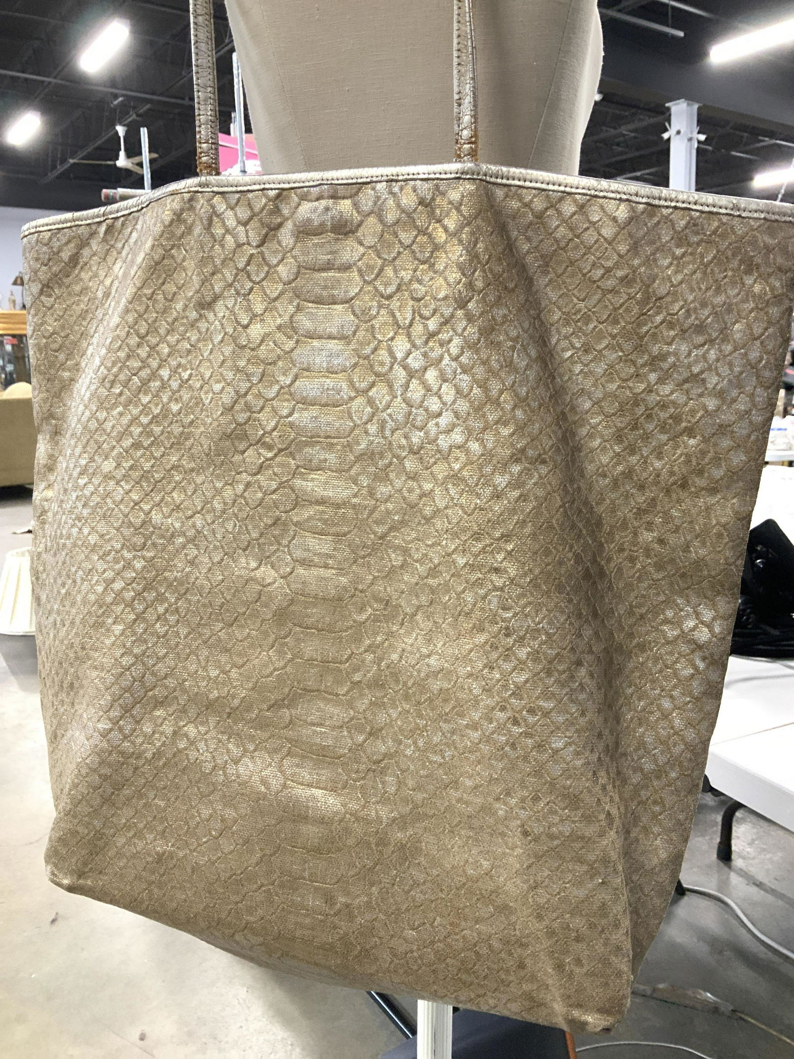 Carlos FALCHI Fabric Reptile Pattern Tote Bag (1 of 6)