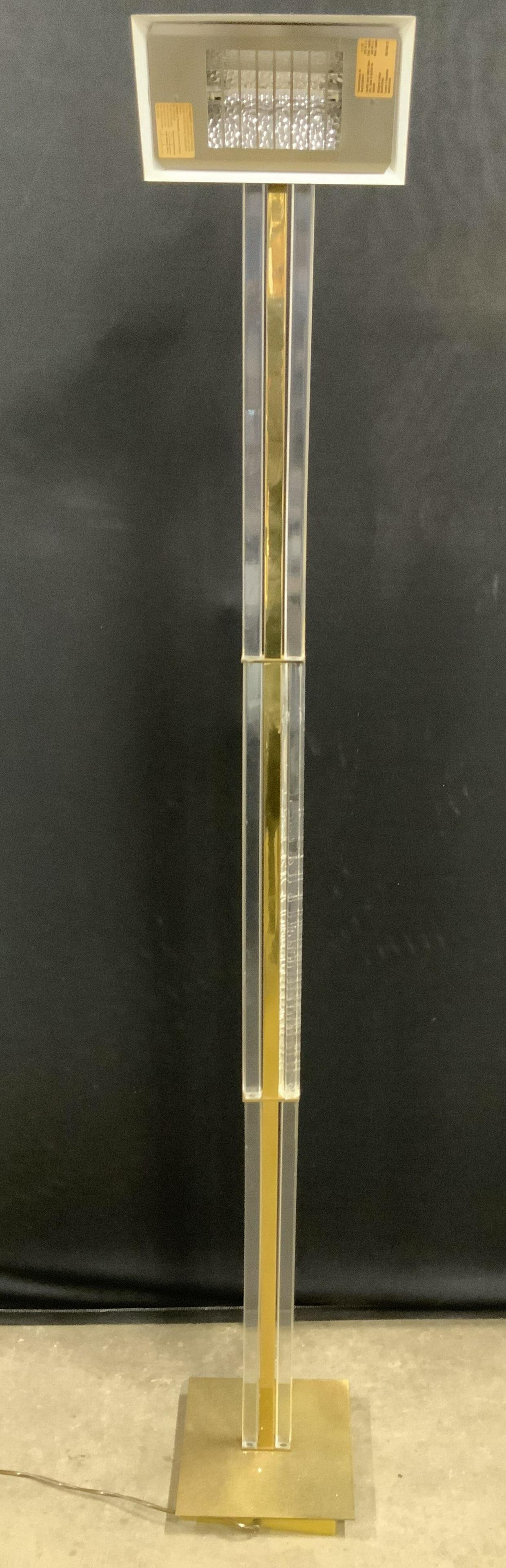 German Brass & Lucite Vintage Floor Lamp (1 of 10)