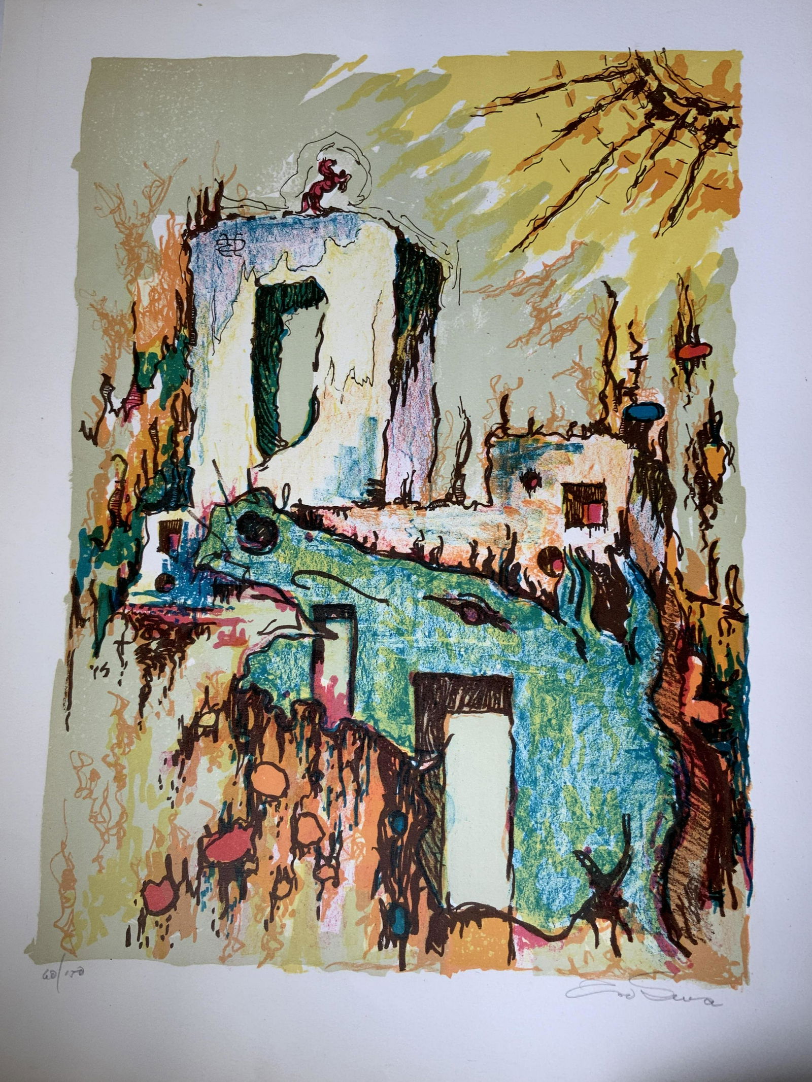 GROSMEN Signed Abstract Horse Scenes Serigraphs (1 of 12)