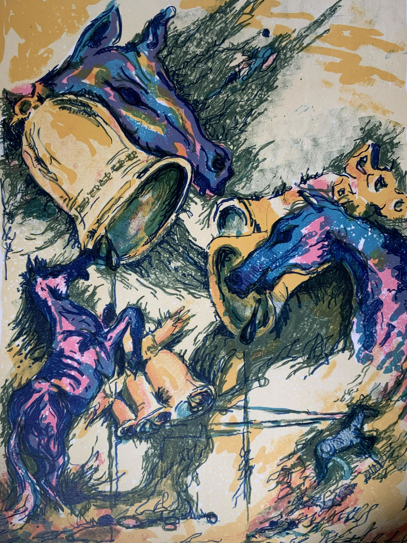 Lot3 GROSMEN Signed Abstract Equestrian Serigraphs (1 of 15)