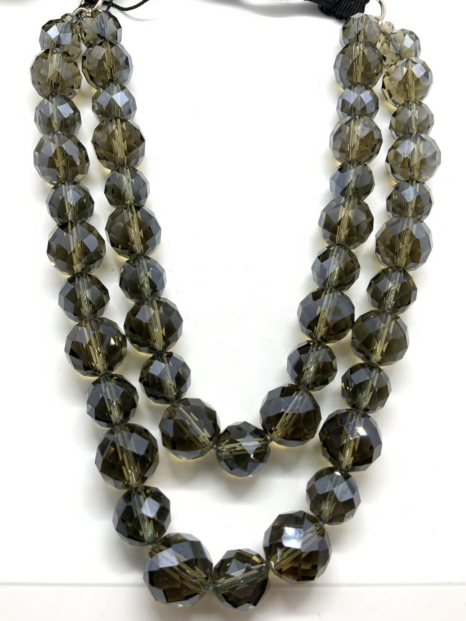 Ann Taylor Black Beaded Statement Necklace (1 of 6)
