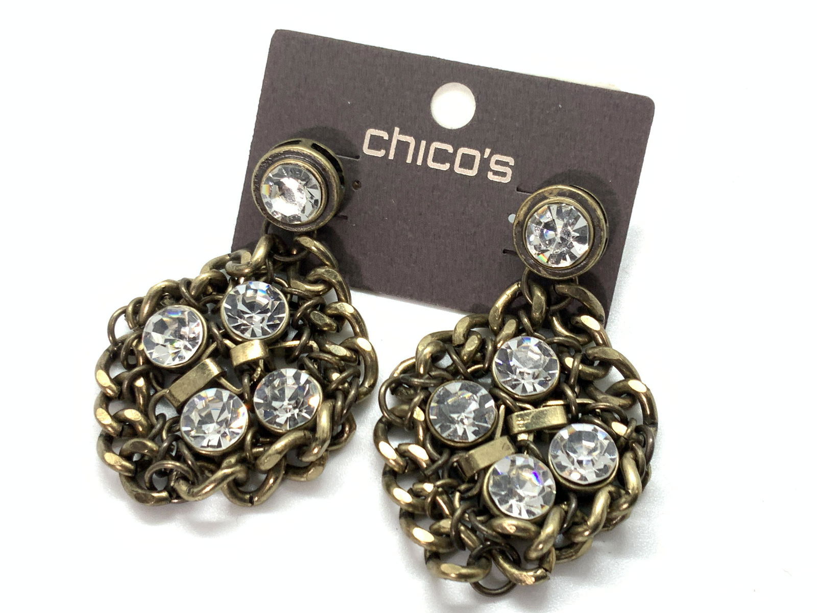 Chicos Brass Tined Chunky Dangle Earrings (1 of 5)