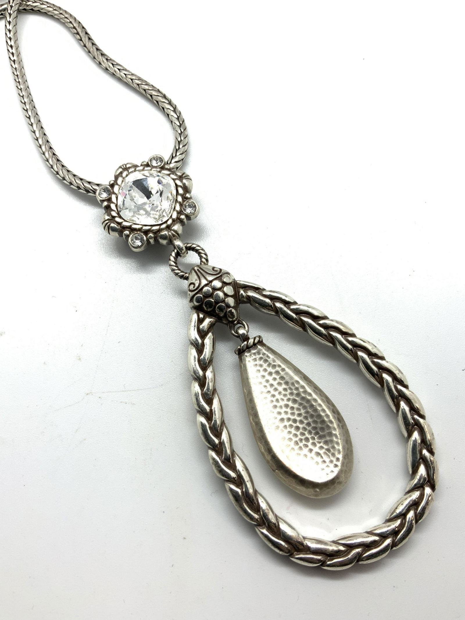 Silver Toned Statement Necklace (1 of 7)