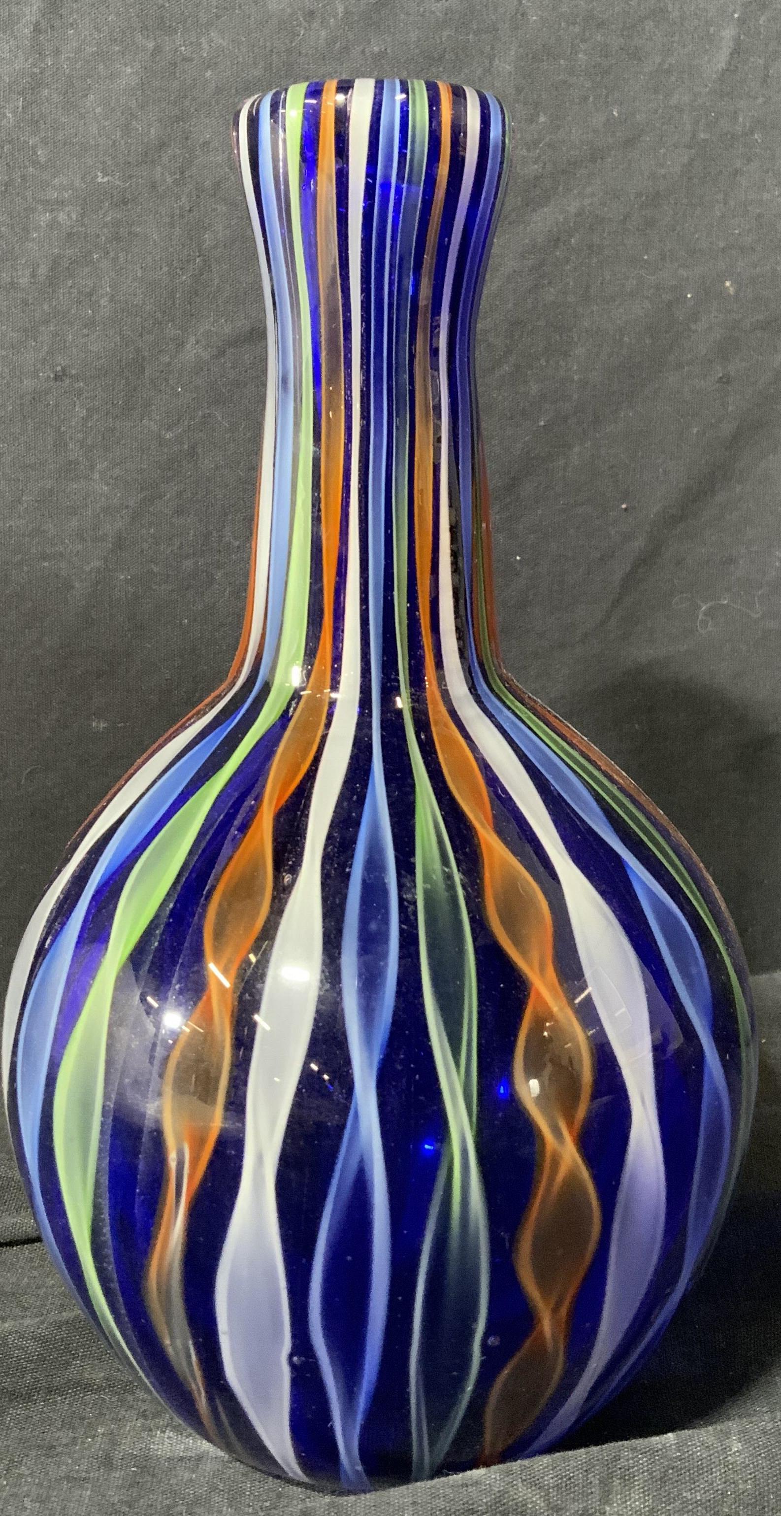 Art Glass Crystal Tall Neck Vase (1 of 8)