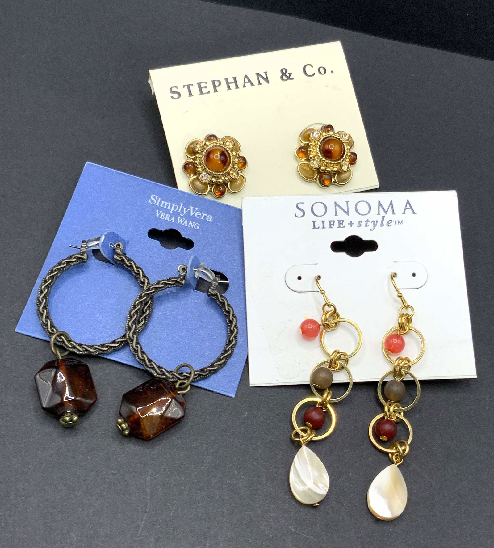 3 NWT Dangling & Clip Earrings, VERA WANG &More (1 of 10)