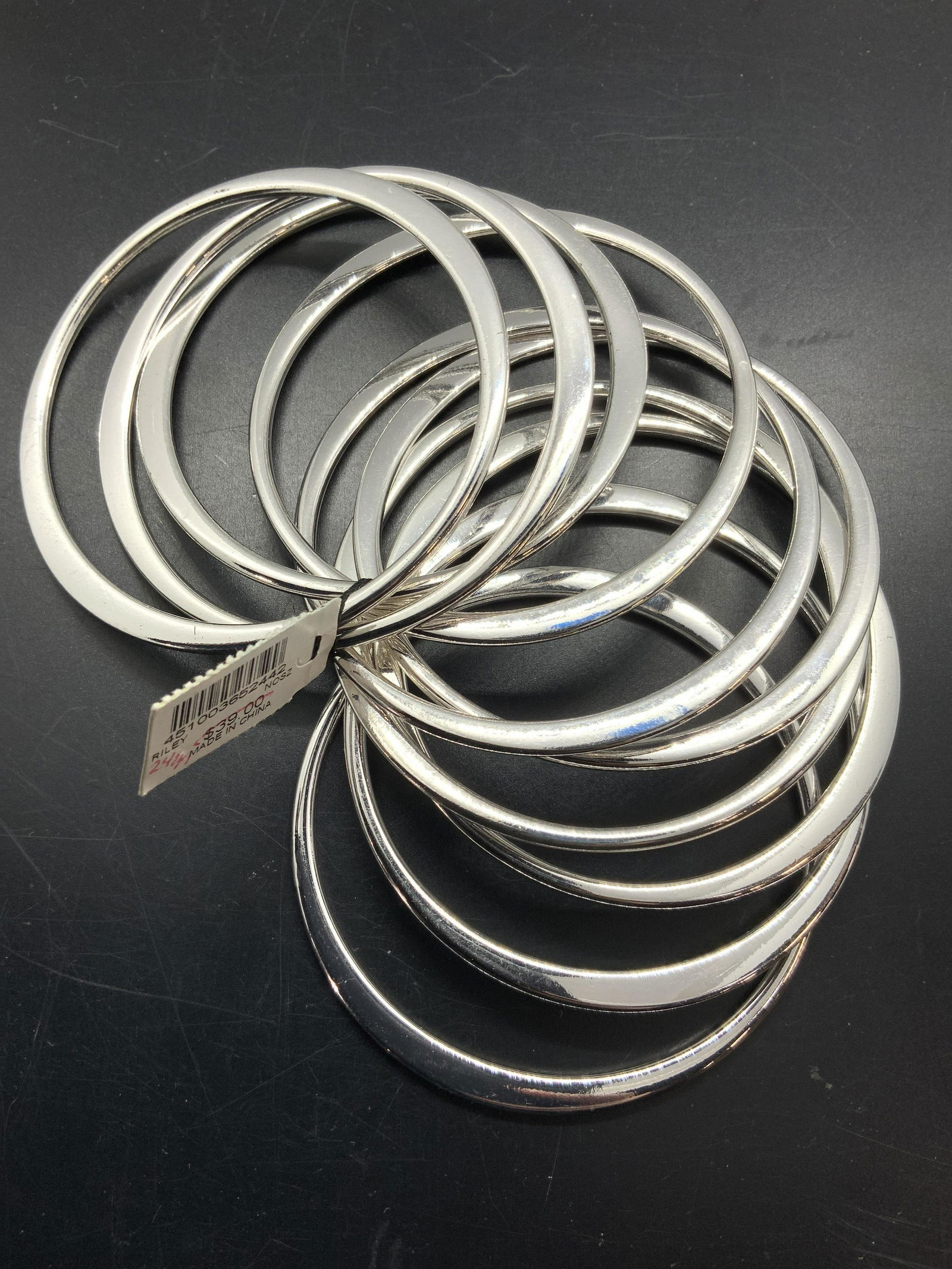 Chicos 10 Silver Toned Stackable Bracelets (1 of 3)