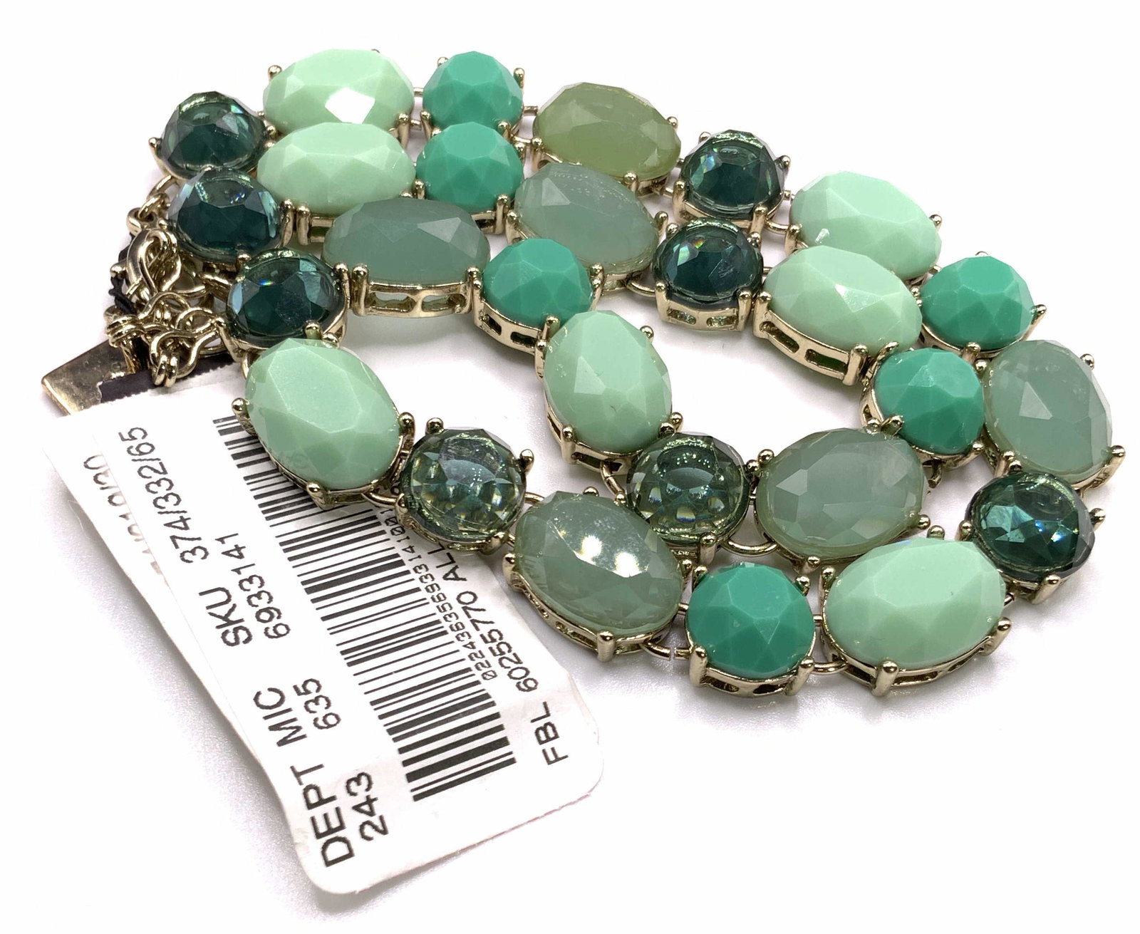 ANNE KLIEN NWT Bejeweled Green Crystal Necklace (1 of 11)