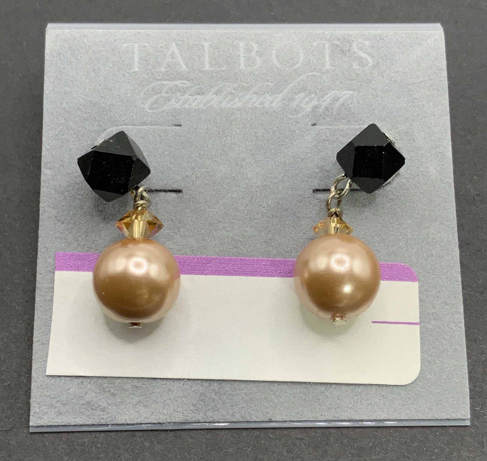 TALBOTS NWT Pearlescent Beaded Drop Earrings (1 of 8)